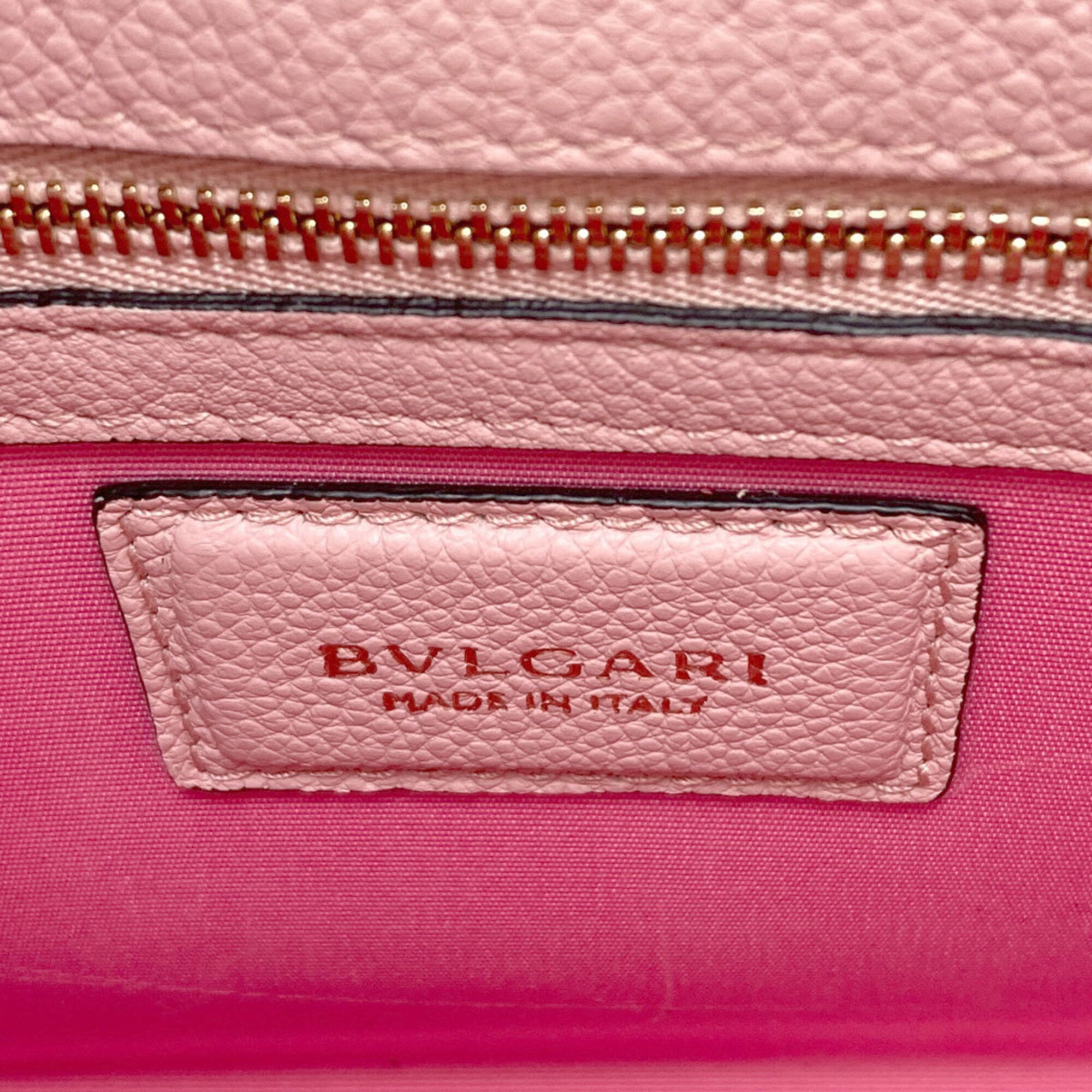 Bvlgari Pink Leather Handbag (Pre-Owned)