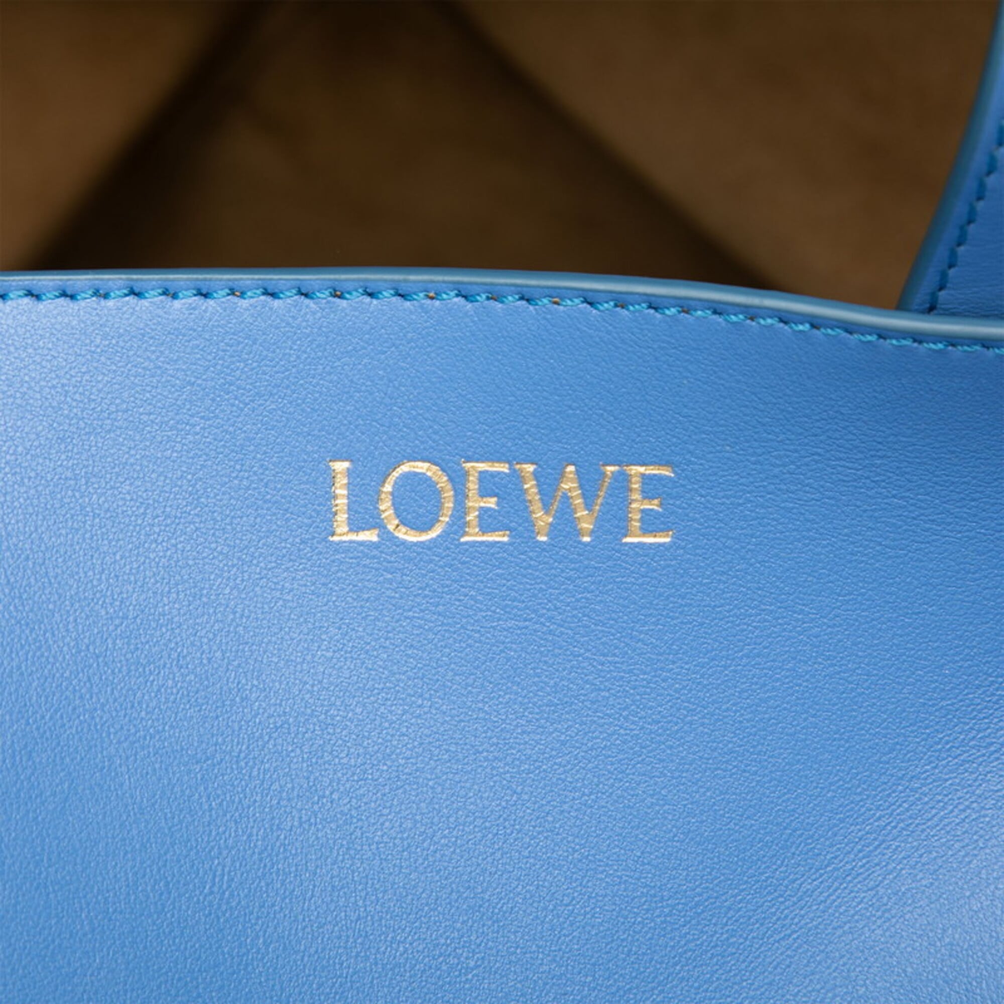 Loewe Blue Leather Handbag Tote Bag (Pre-Owned)