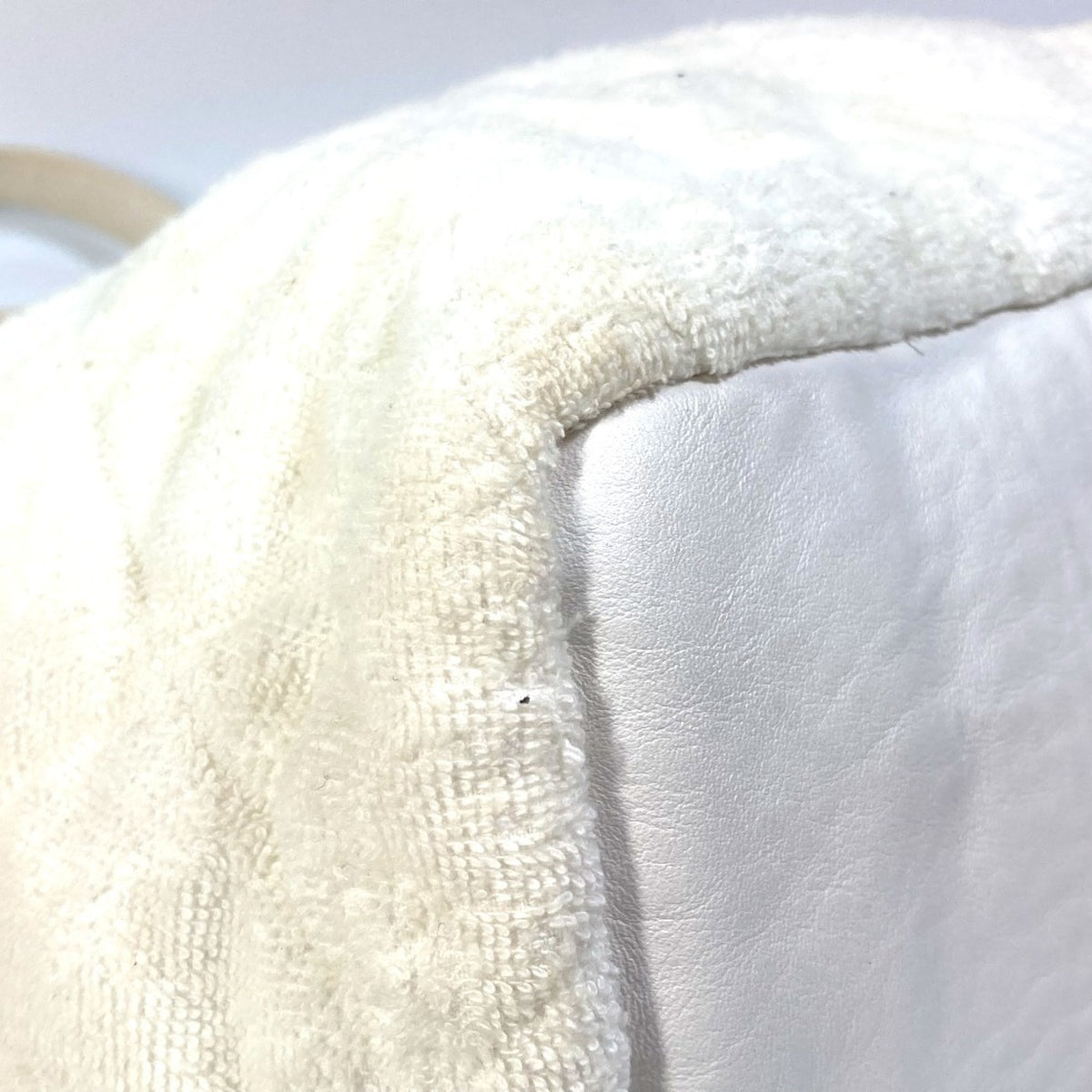 Chanel White Cotton Leather Beach Bag Shoulder Bag Tote Bag (Pre-Owned)