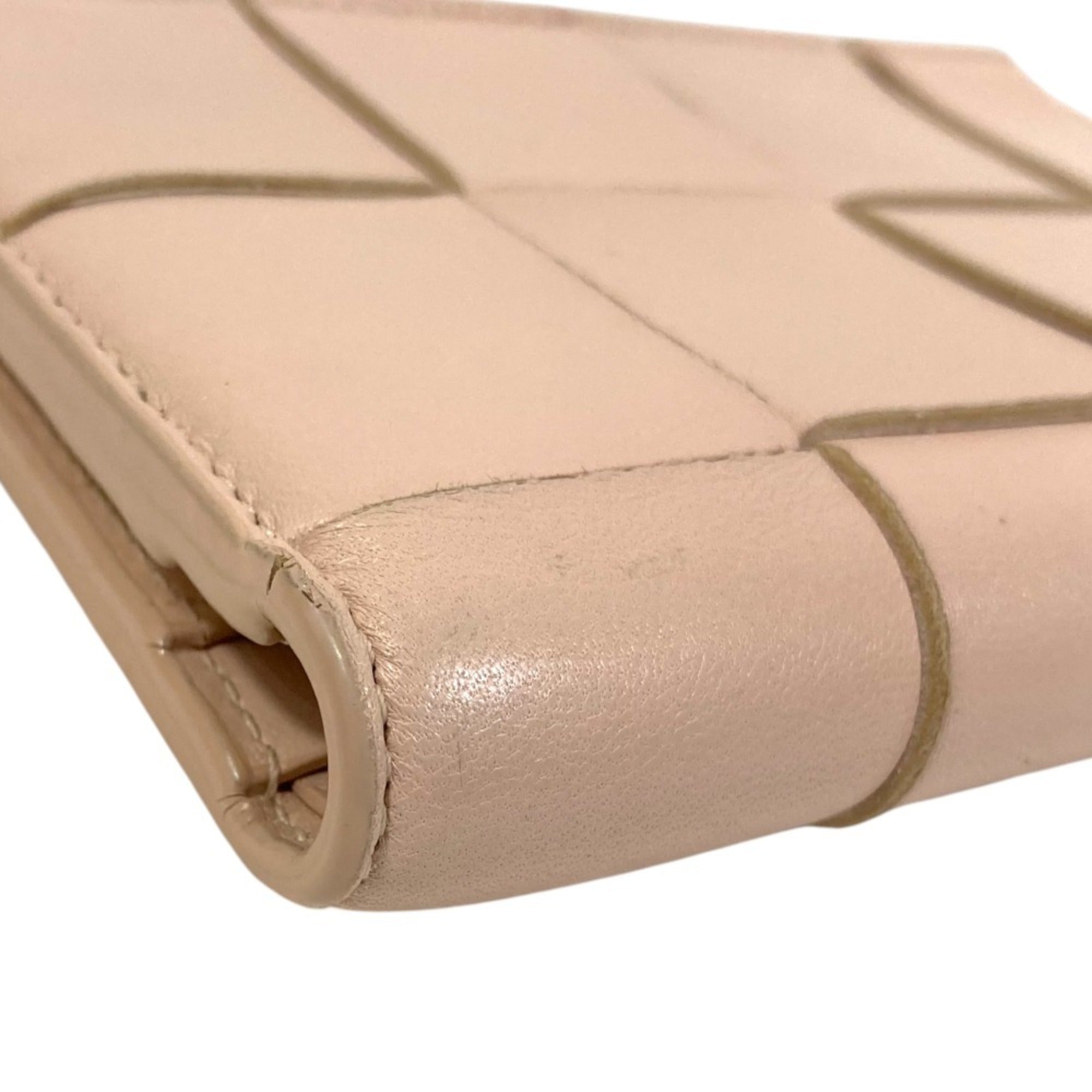 Bottega Veneta Pink Beige Leather Wallet (Bi-Fold) (Pre-Owned)