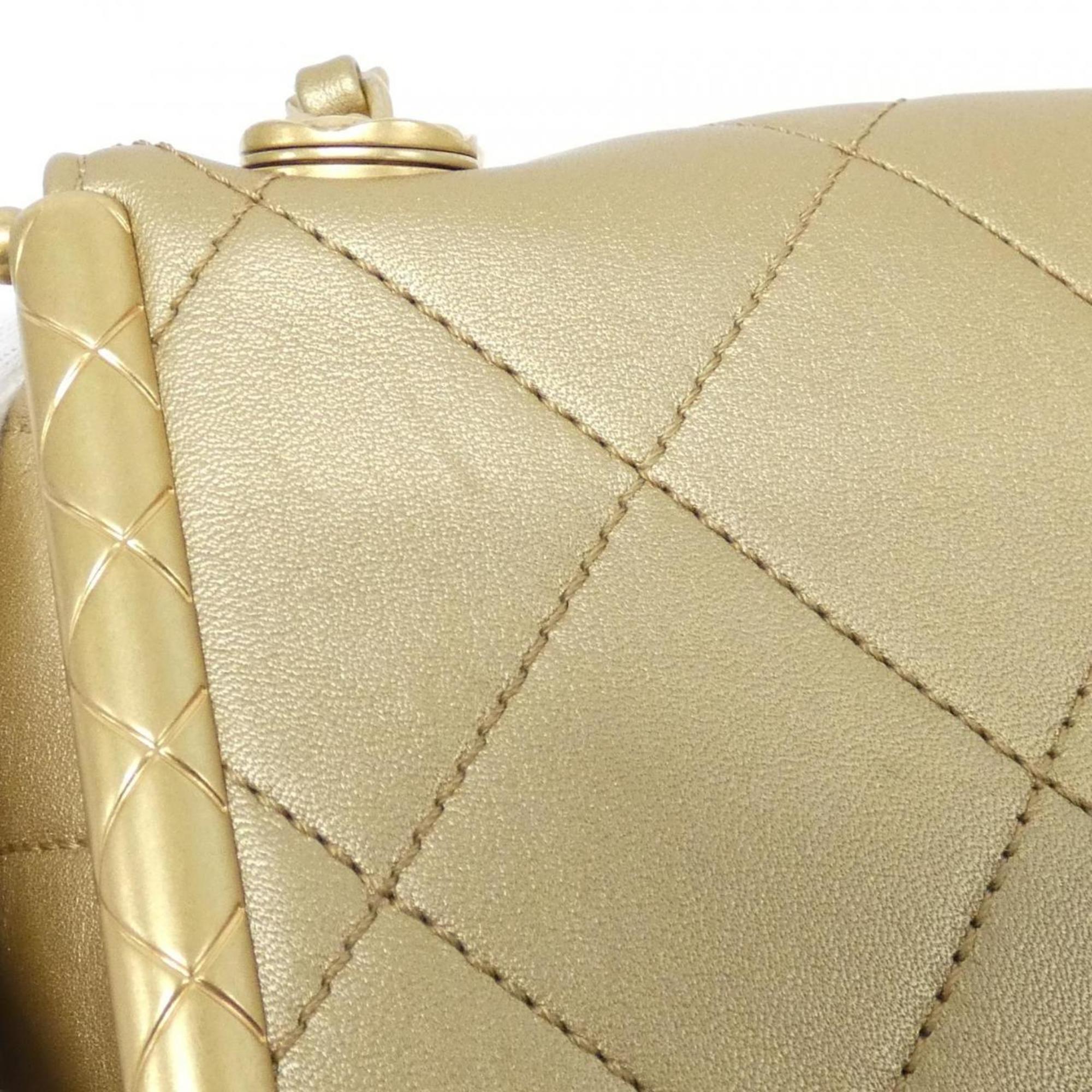 Chanel Silver Leather Handbag (Pre-Owned)