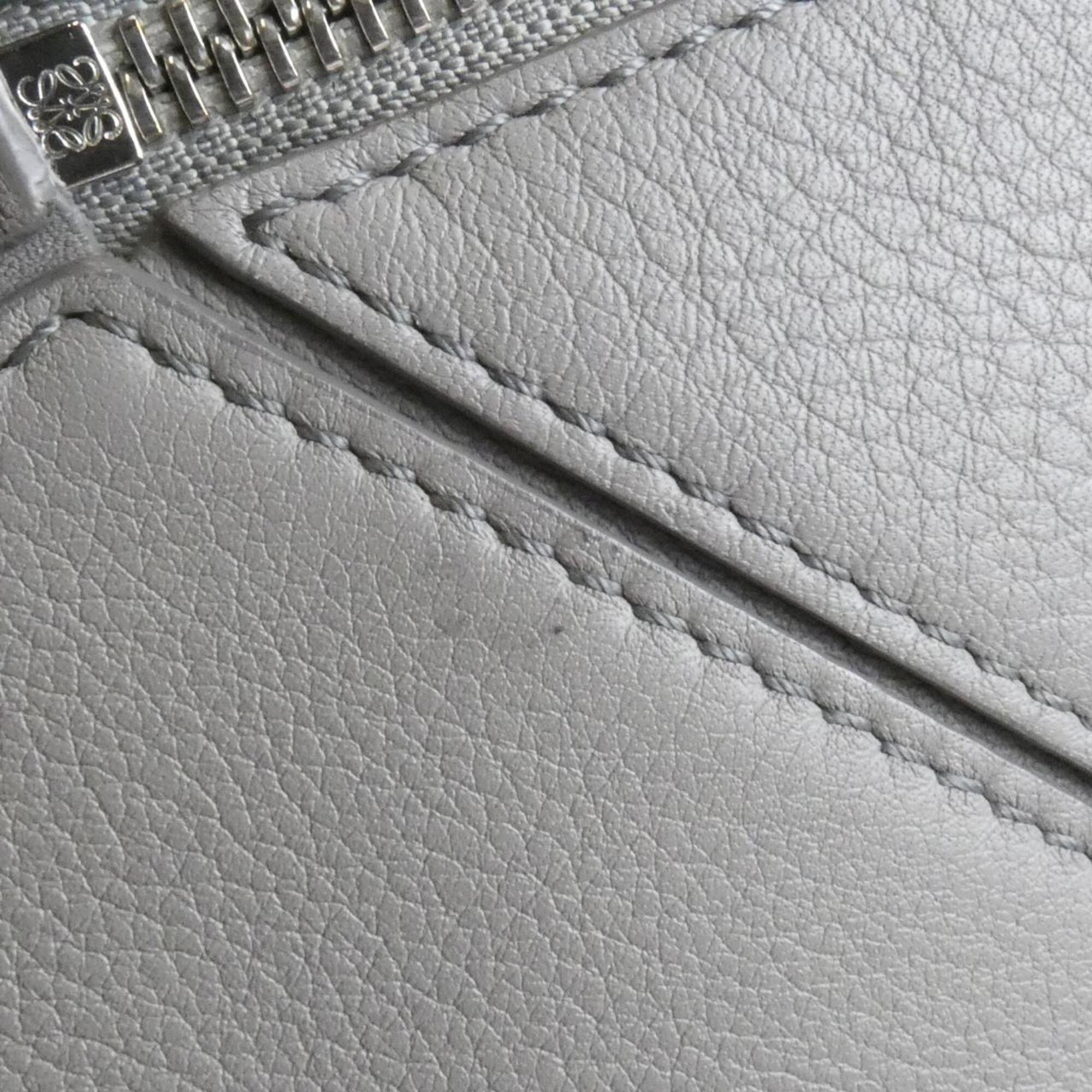 Loewe Puzzle Gray Leather Handbag (Pre-Owned)