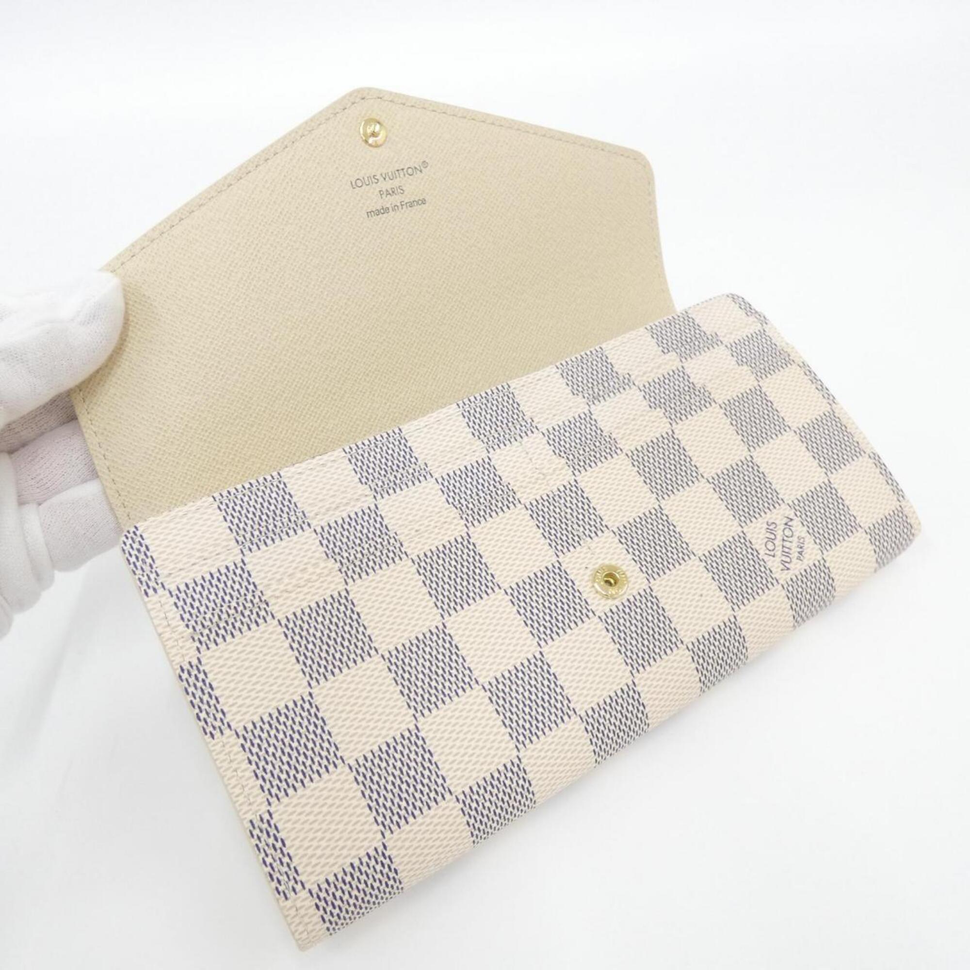 Louis Vuitton Damier Azur Azur Coated Canvas Long Wallet (Bi-Fold) (Pre-Owned)