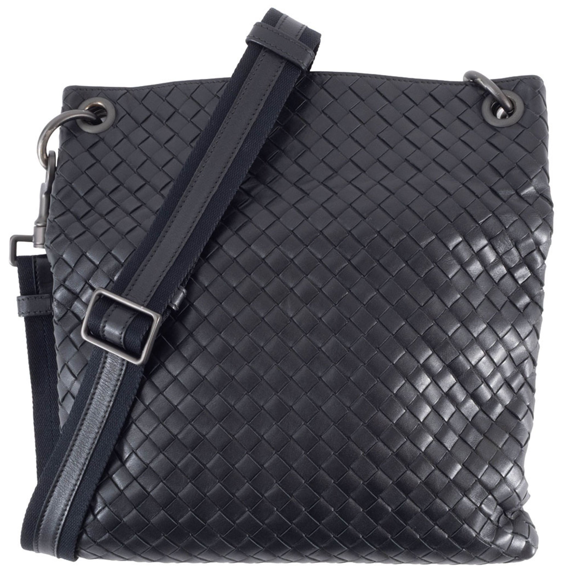Bottega Veneta Black Leather Shoulder Bag (Pre-Owned)