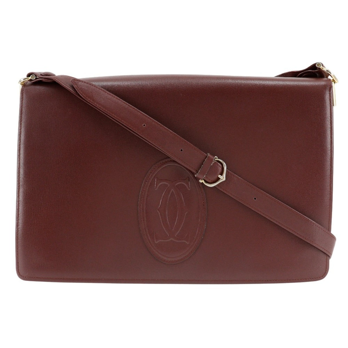Cartier Bordeaux Leather Shoulder Bag (Pre-Owned)