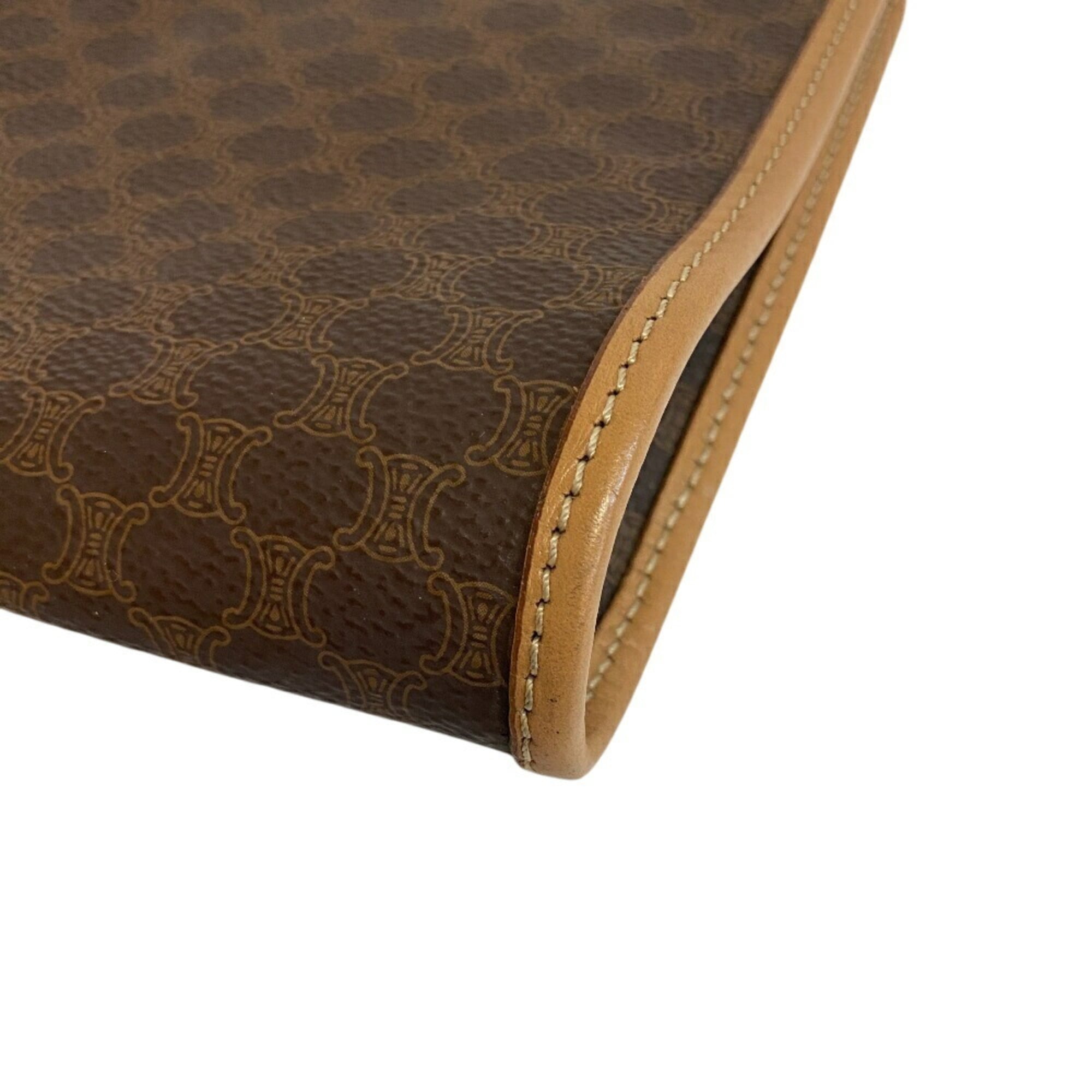 Celine Macadam Beige Leather Clutch Bag (Pre-Owned)