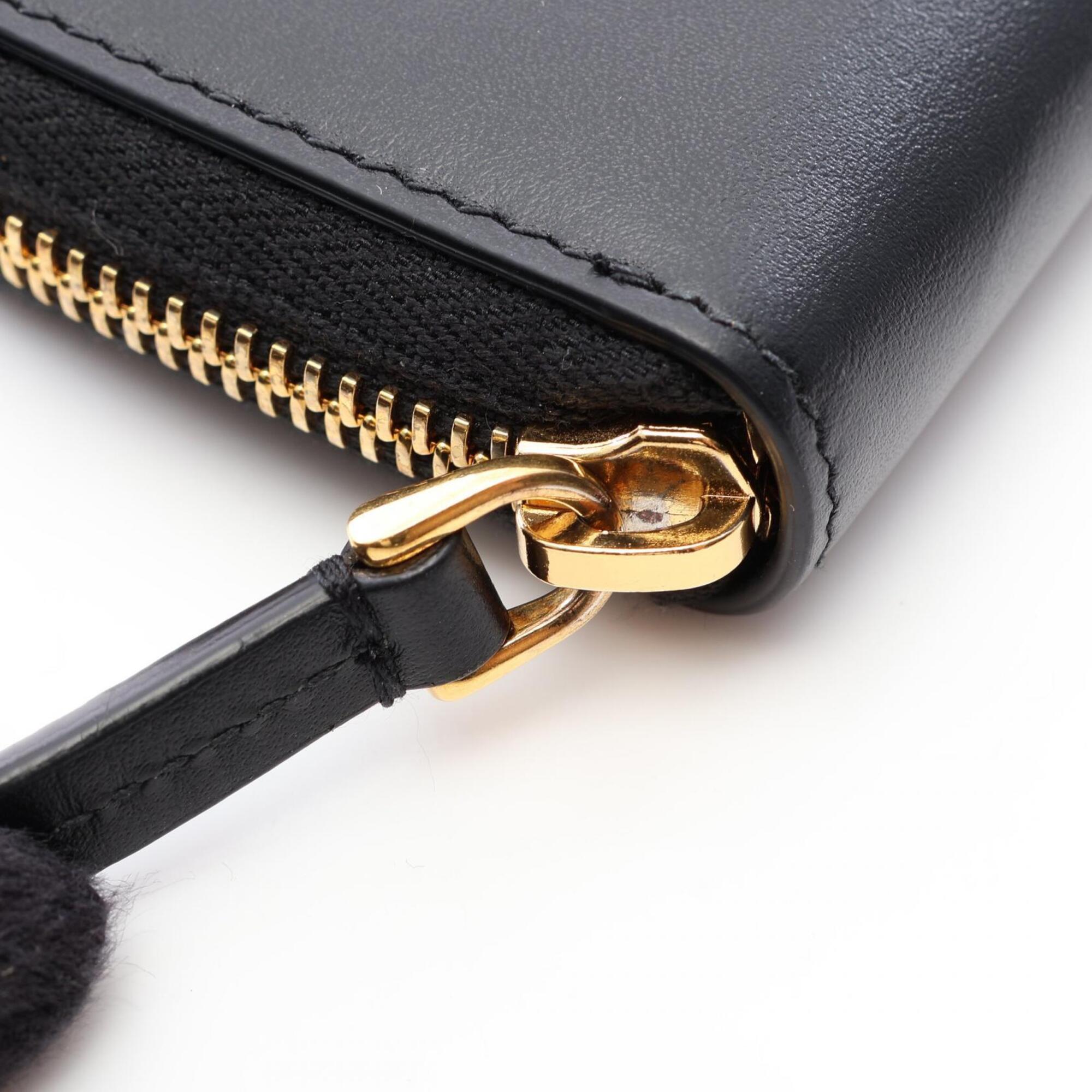 Christian Dior Black Leather Coin Purse/Coin Case (Pre-Owned)