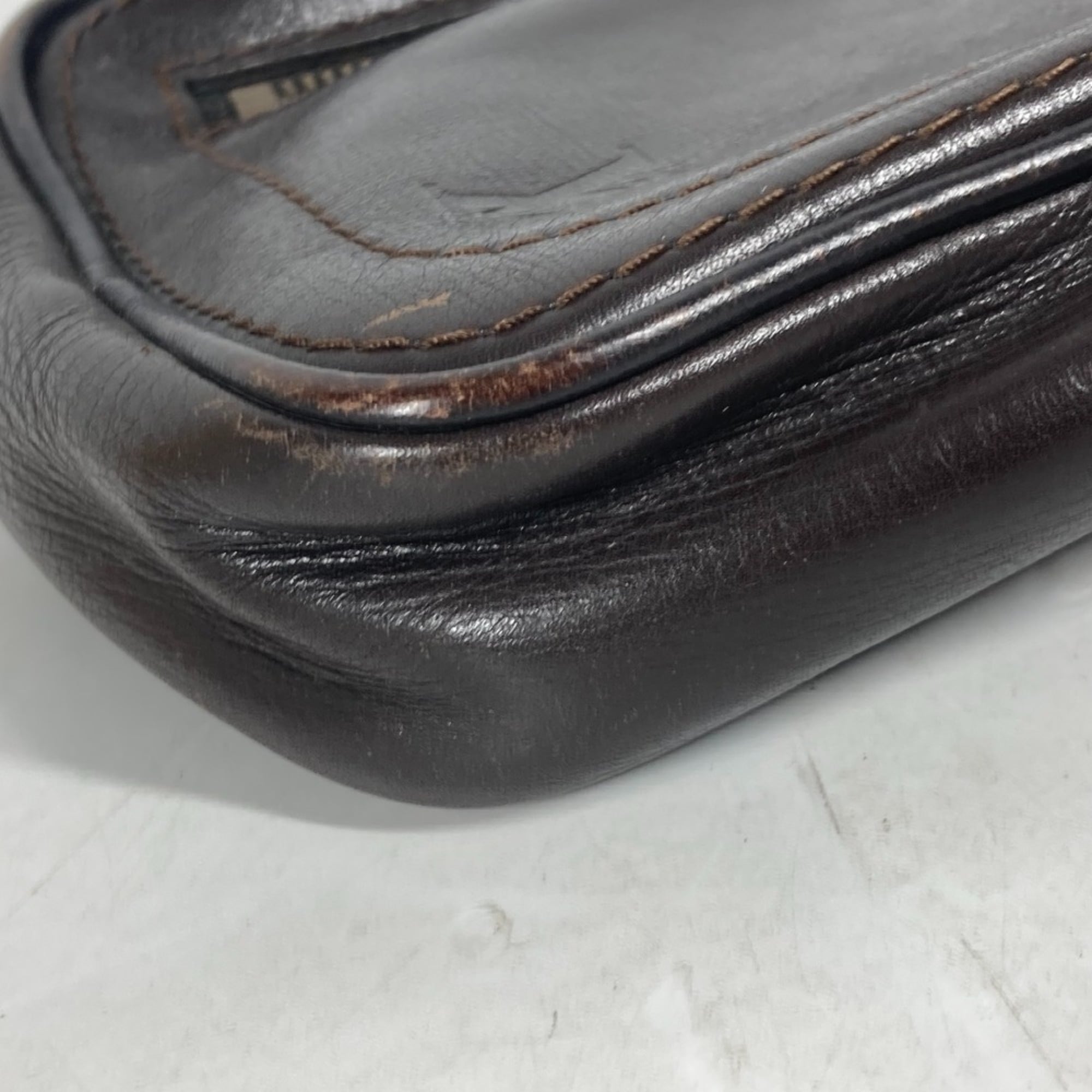 Louis Vuitton Brown Coffee Utah Leather Handbag Sling Bag (Pre-Owned)