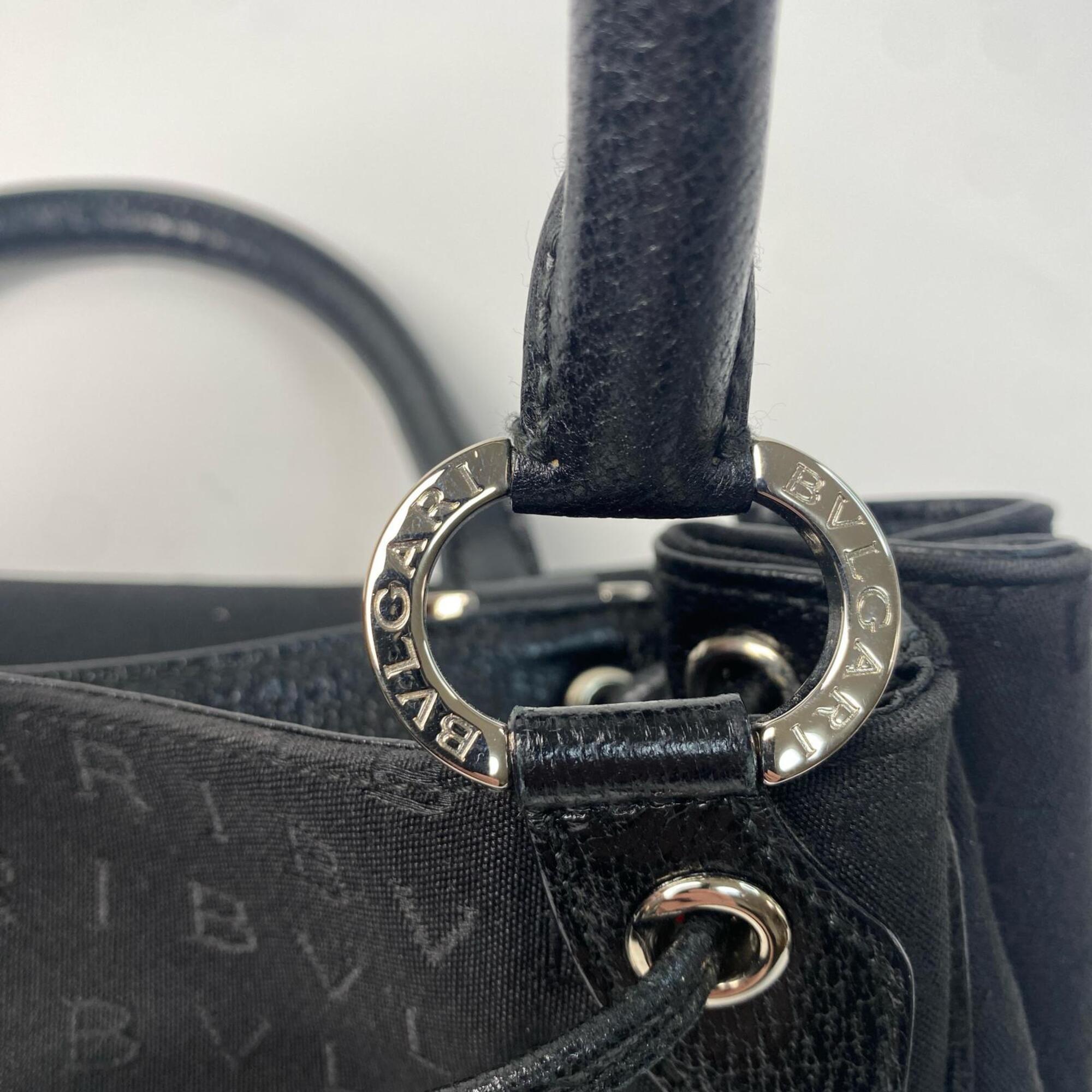 Bvlgari Black Canvas Leather Handbag (Pre-Owned)