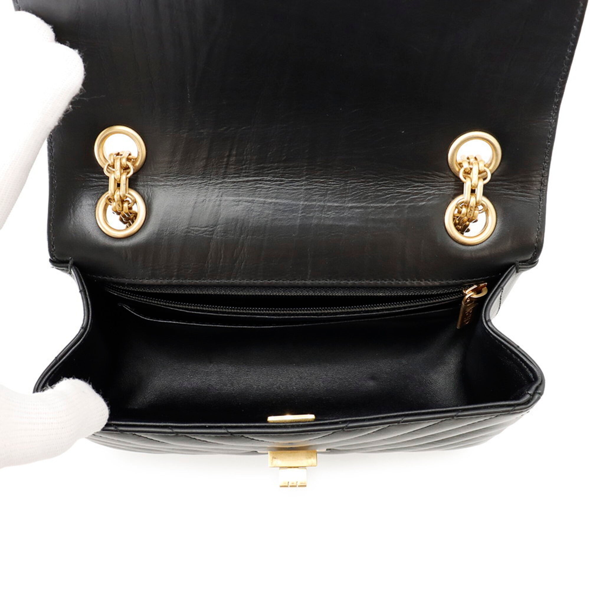 Chanel 2.55 Black Handbag Shoulder Bag (Pre-Owned)