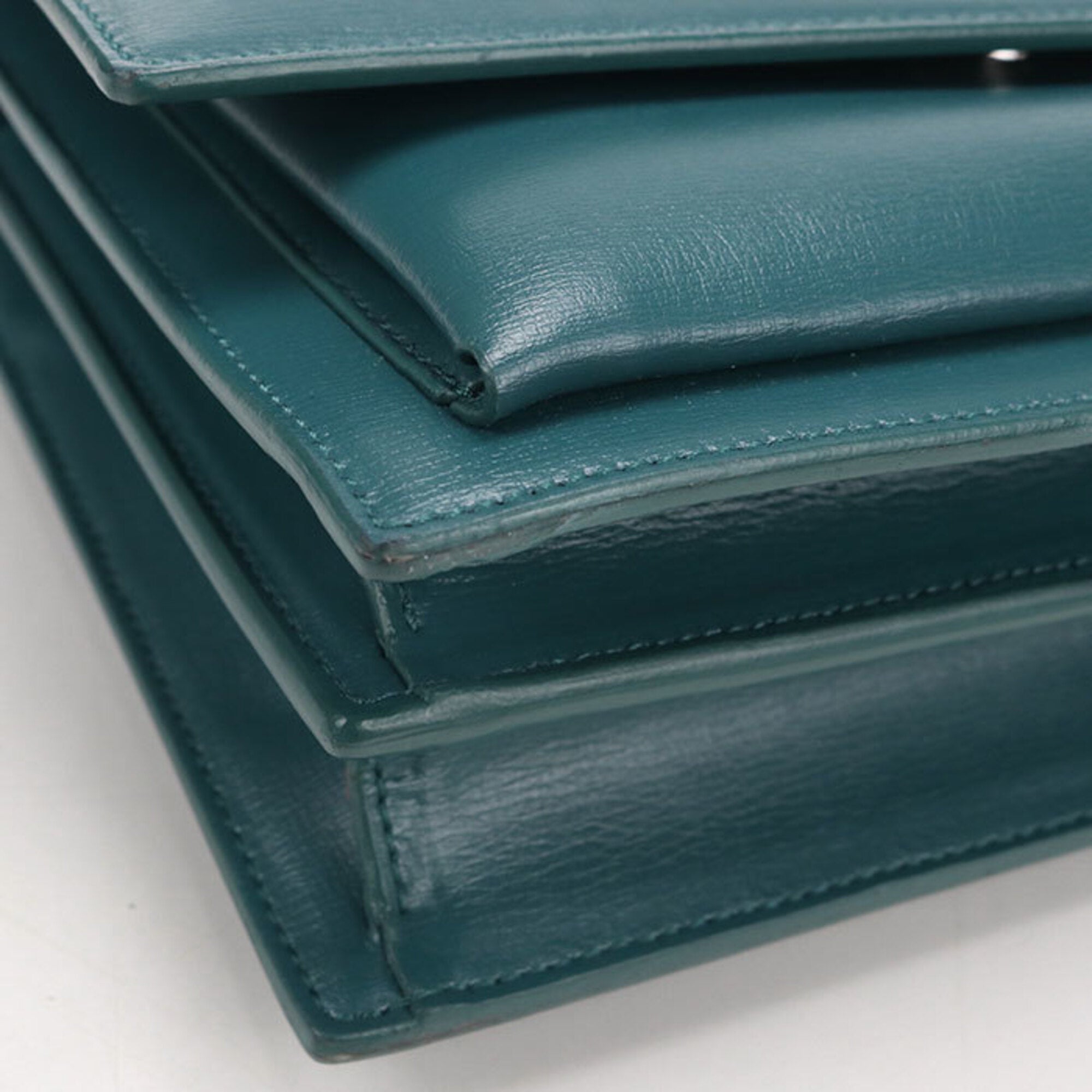 Saint Laurent Green Leather Shoulder Bag (Pre-Owned)