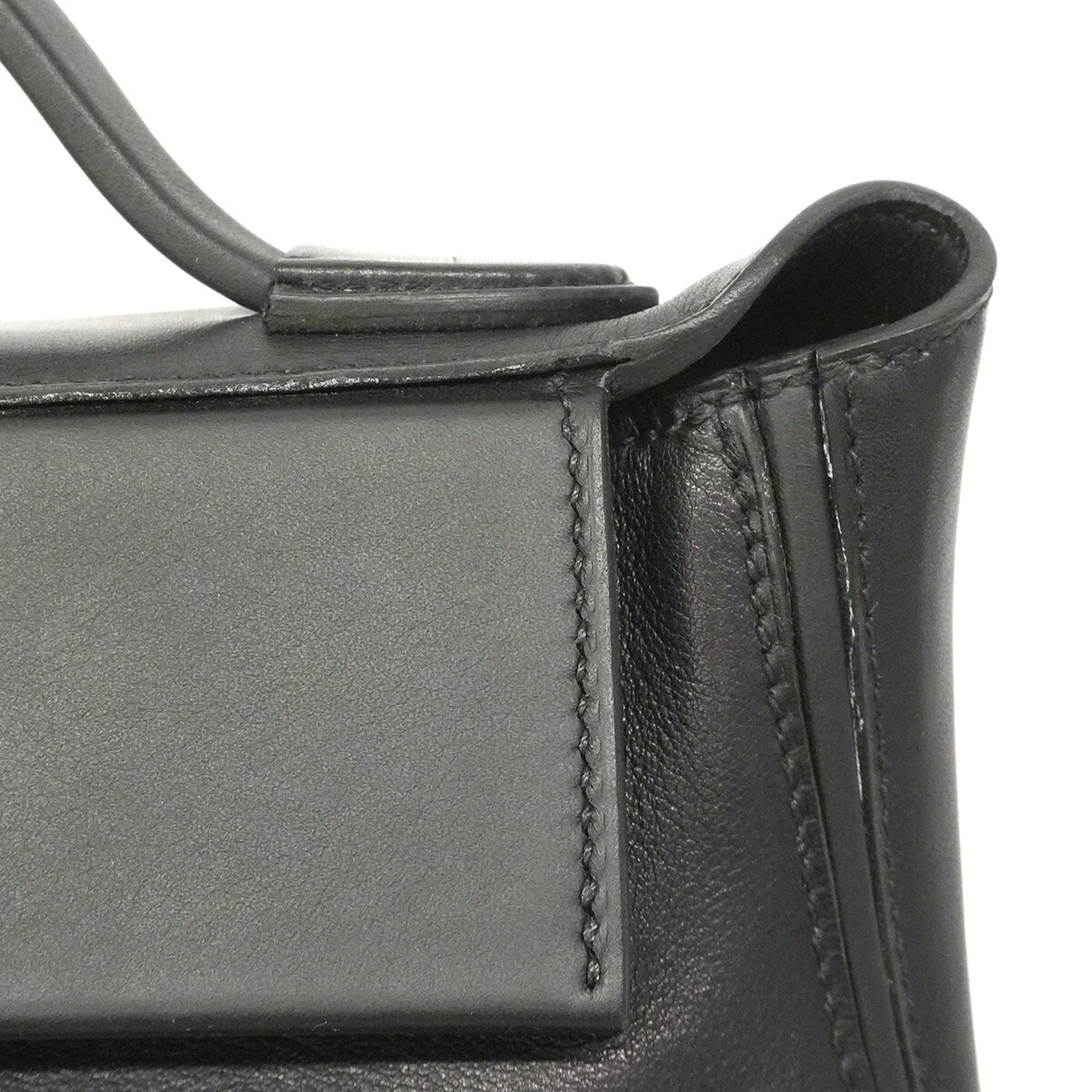 Hermes Black Swift Leather Handbag (Pre-Owned)
