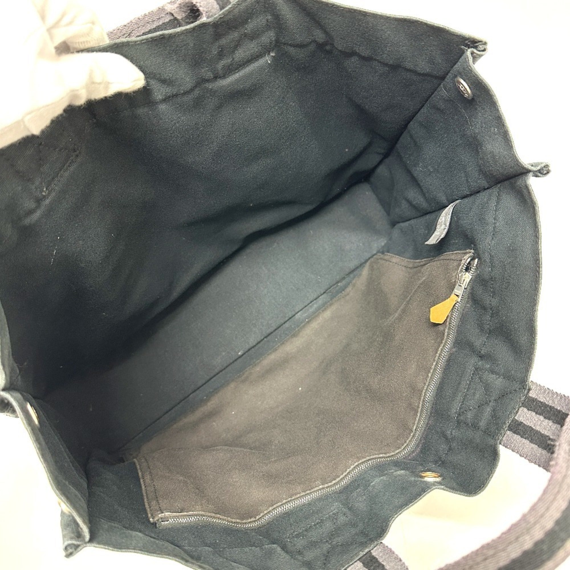 Hermes Black Canvas Tote Bag (Pre-Owned)