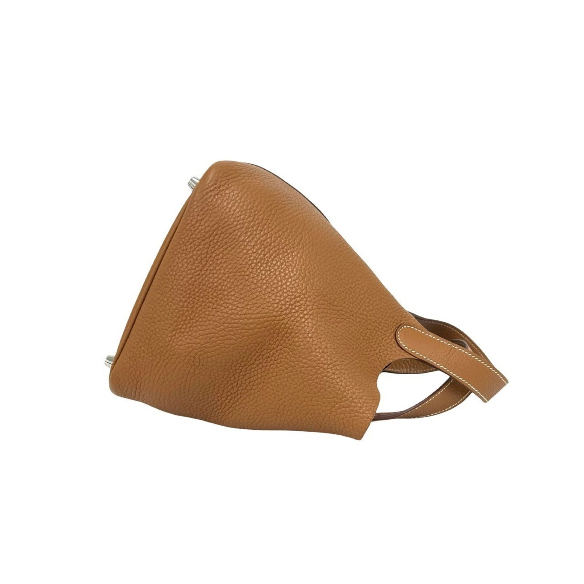 Hermes Brown Taurillon Clemence Leather Handbag (Pre-Owned)