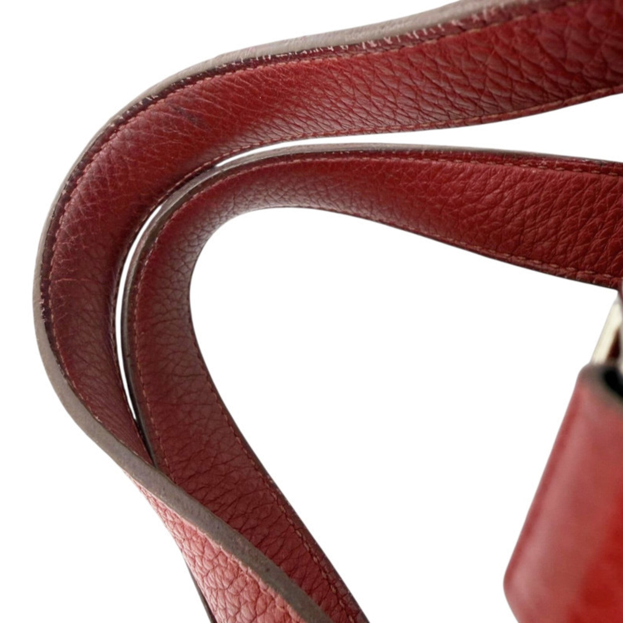 Hermes Rouge Garance Taurillon Clemence Leather Handbag (Pre-Owned)