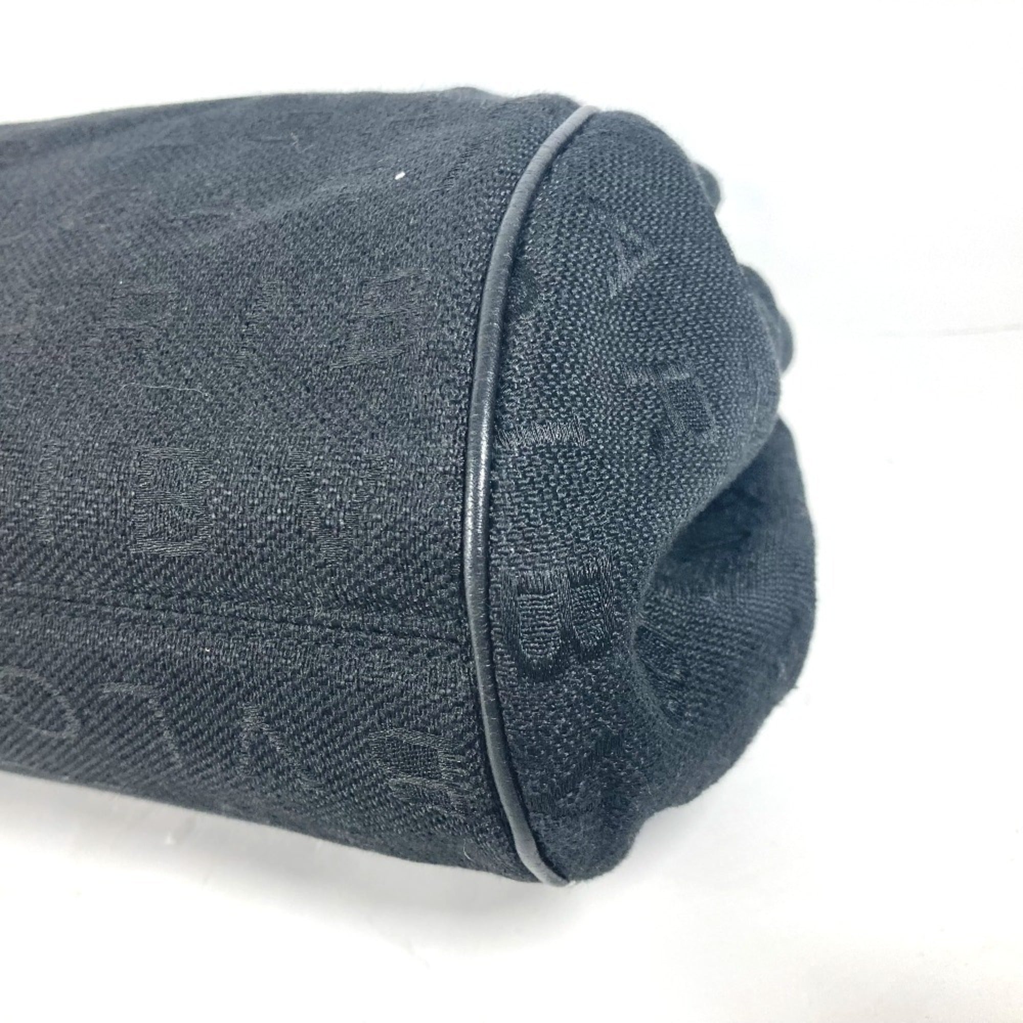 Bvlgari Black Leather Canvas Shoulder Bag Tote Bag (Pre-Owned)