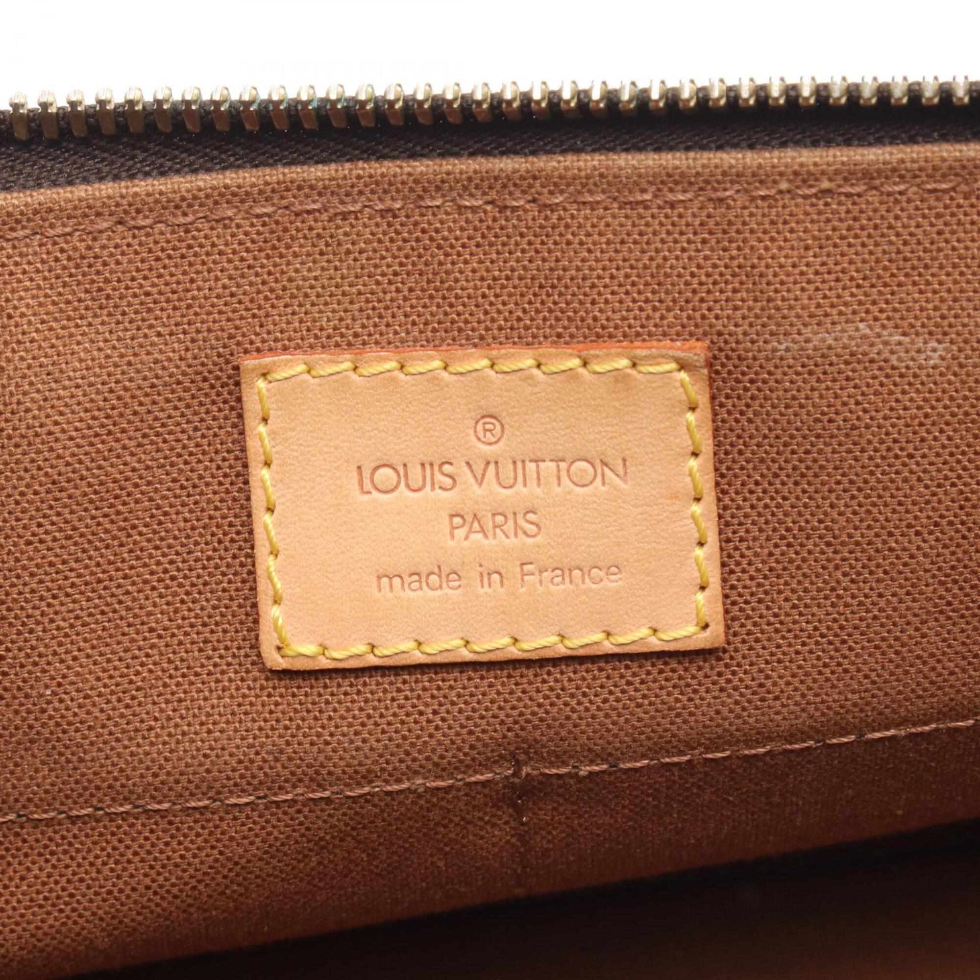 Louis Vuitton Brown Coated Canvas Leather Handbag Shoulder Bag (Pre-Owned)