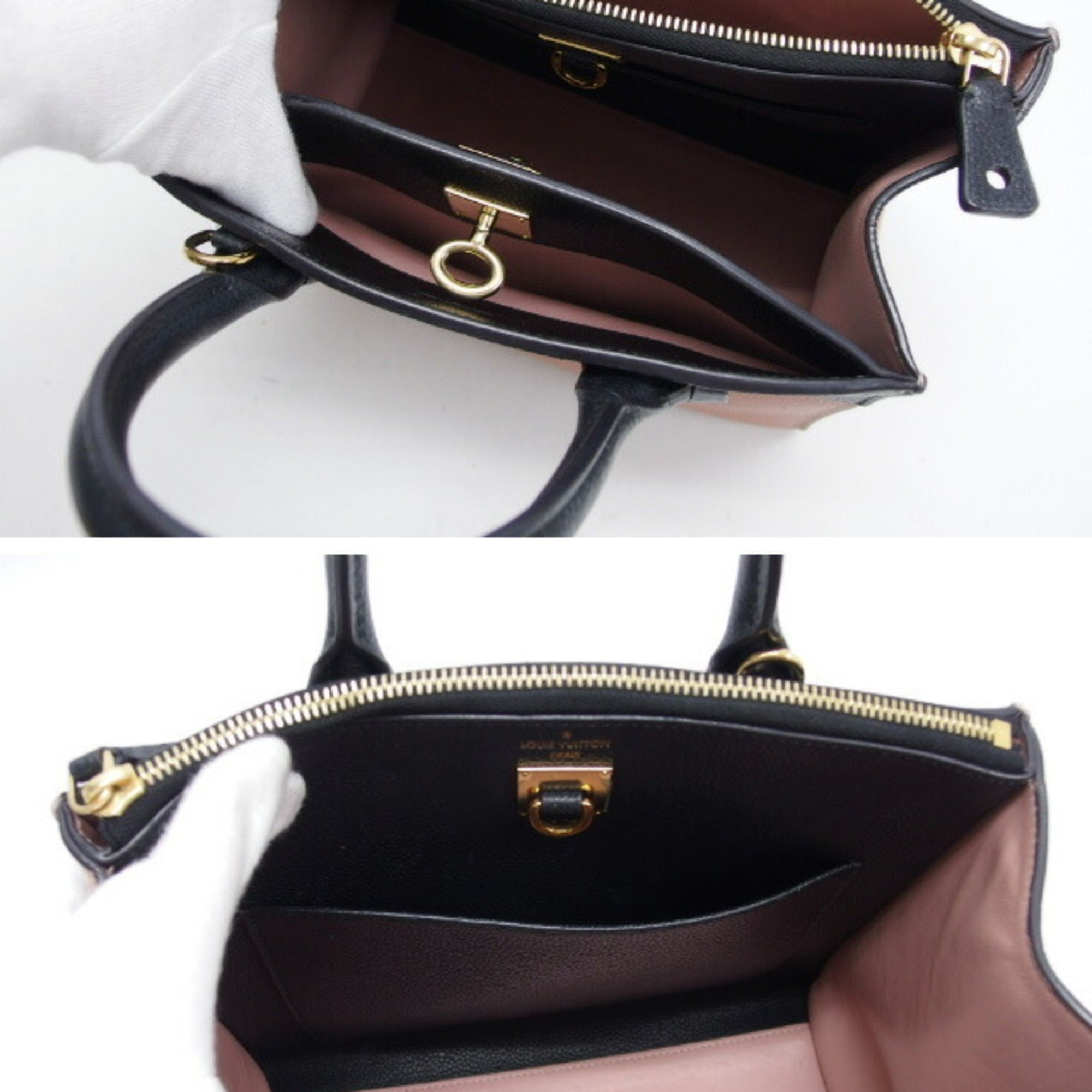 Louis Vuitton Magnolia Noir Leather Handbag Shoulder Bag (Pre-Owned)