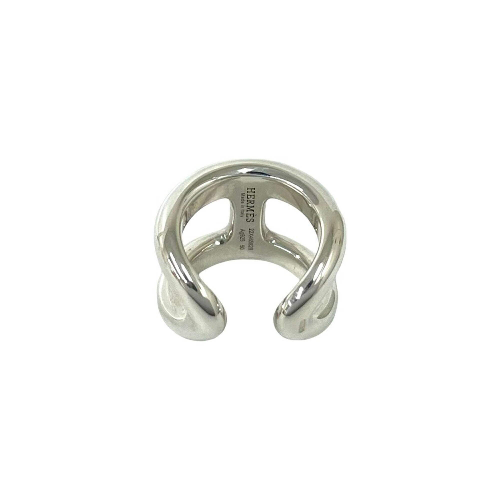 Hermes Silver Silver 925 Band Ring (Pre-Owned)