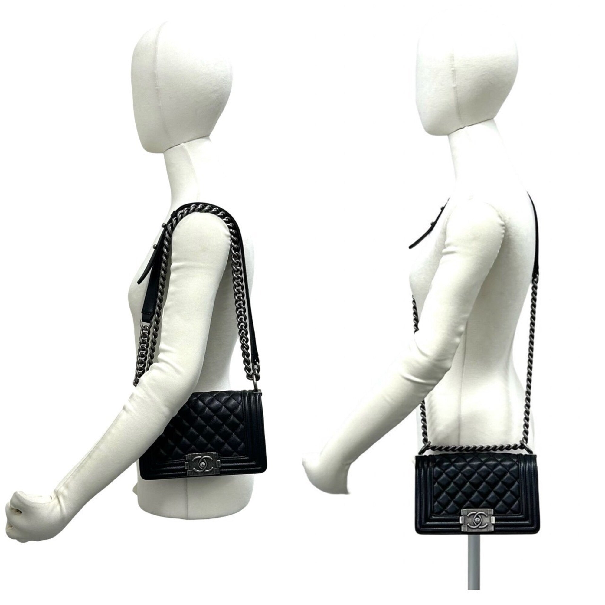 Chanel Black Grained Calfskin Shoulder Bag (Pre-Owned)