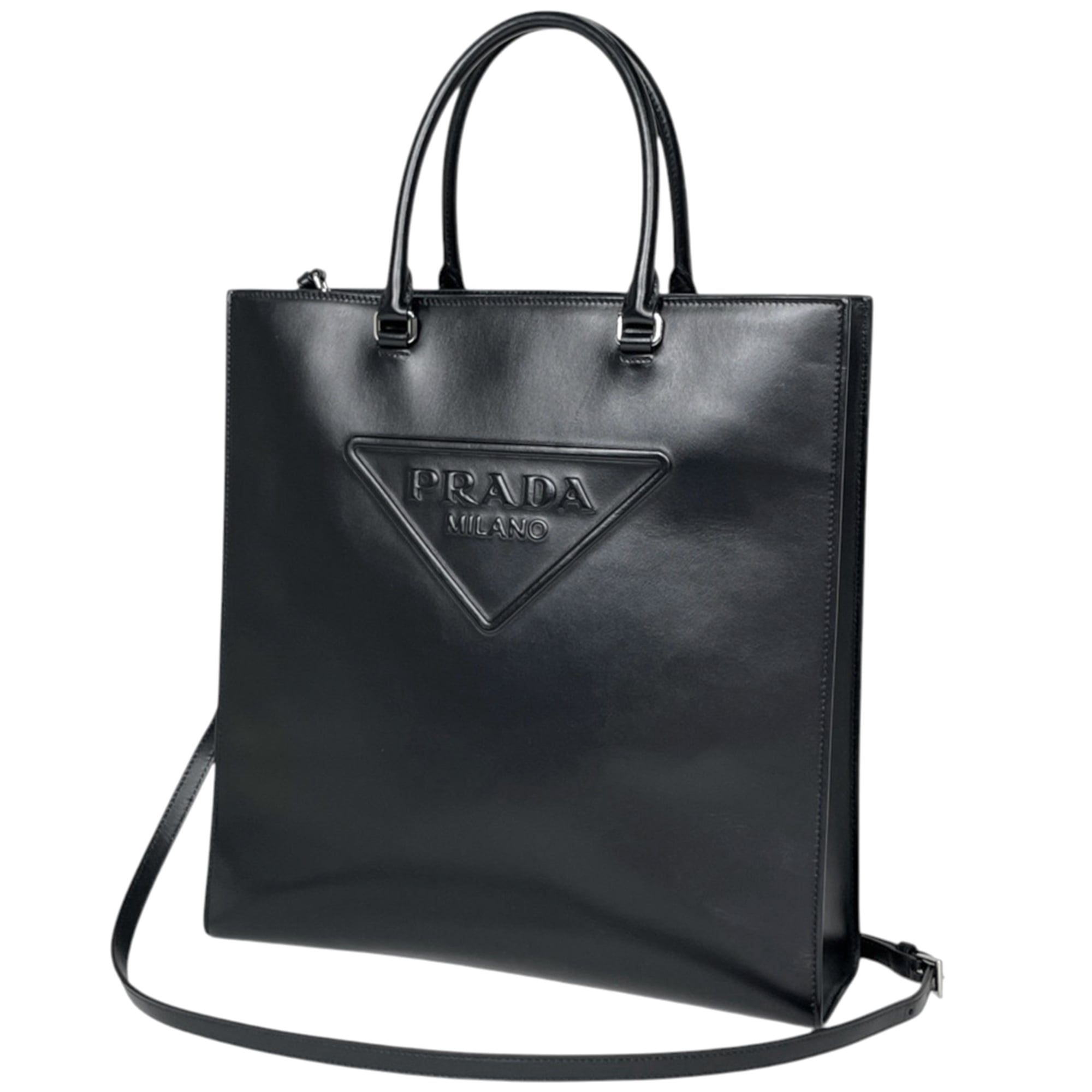 Prada Black Leather Tote Bag (Pre-Owned)