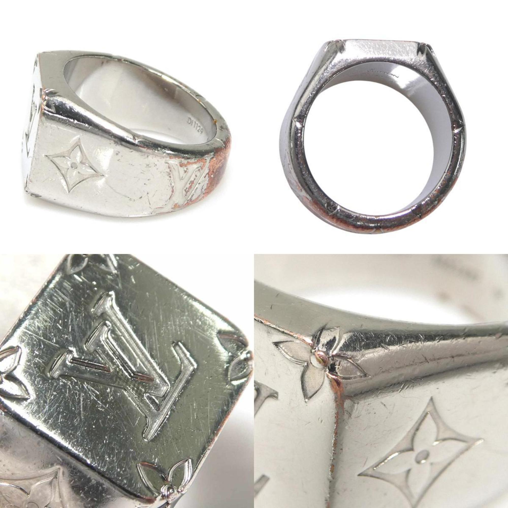 Louis Vuitton Silver Metal Band Ring (Pre-Owned)