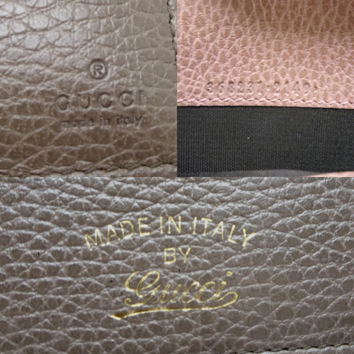 Gucci Grayish Pink Leather Chain/Shoulder Wallet (Pre-Owned)