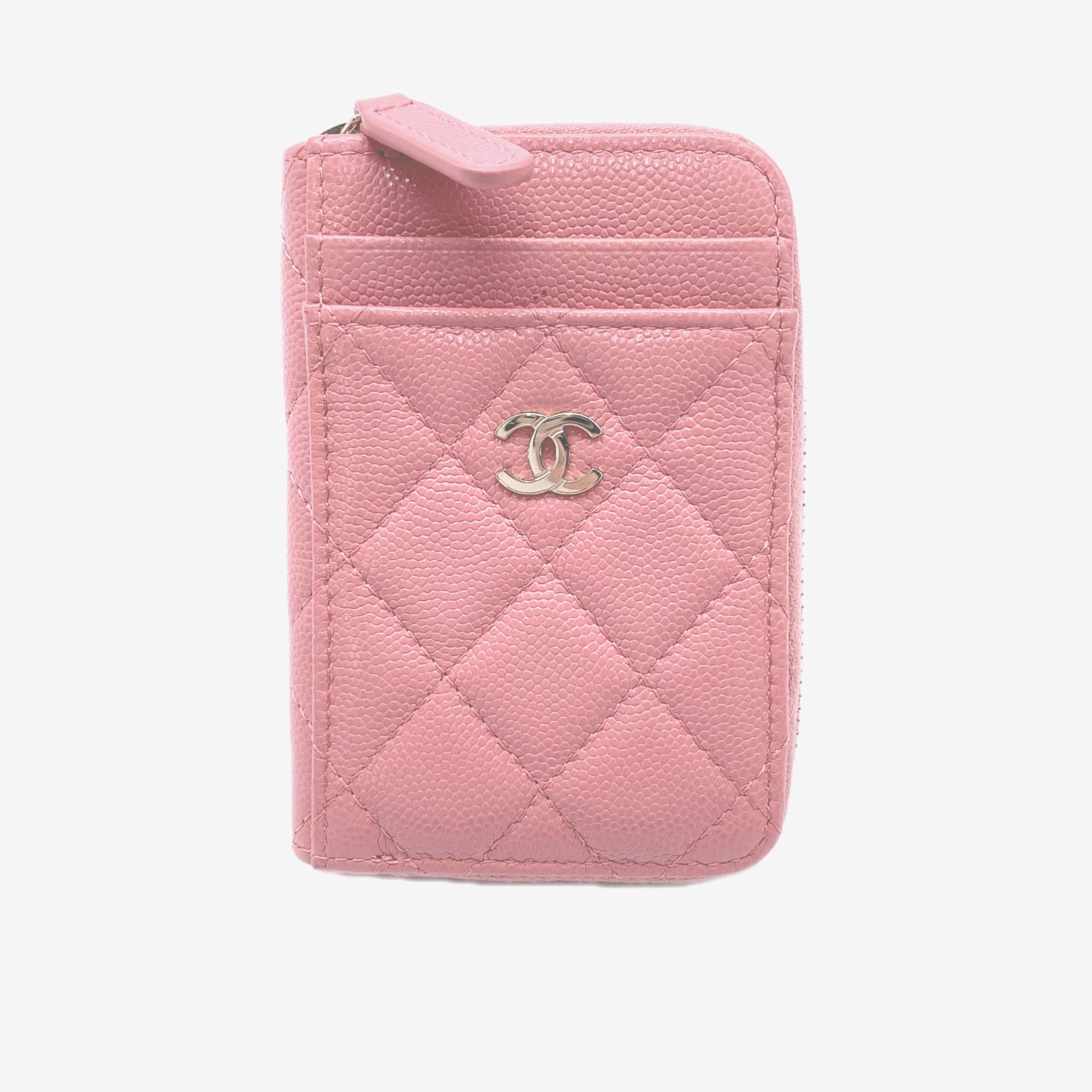 Chanel Matelasse Pink Grained Calfskin Coin Purse/Coin Case (Pre-Owned)