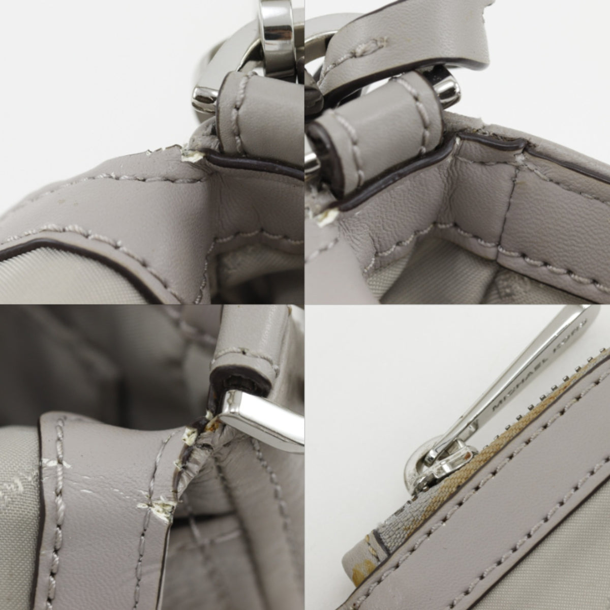 Michael Kors Gray Leather Shoulder Bag (Pre-Owned)