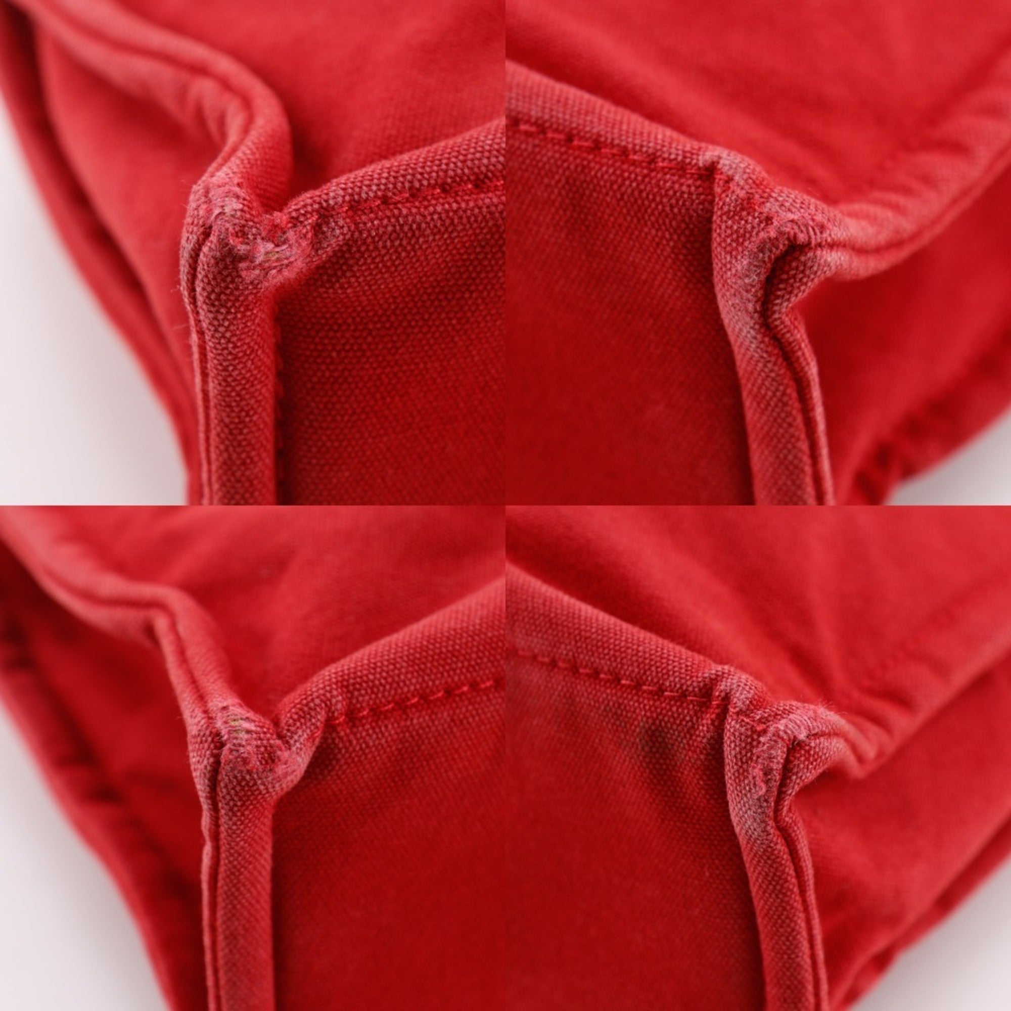 Hermes Red Color Canvas Handbag (Pre-Owned)