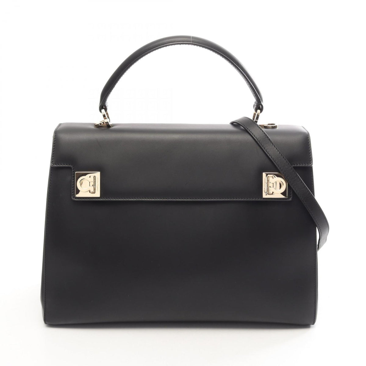 Salvatore Ferragamo Black Leather Handbag (Pre-Owned)