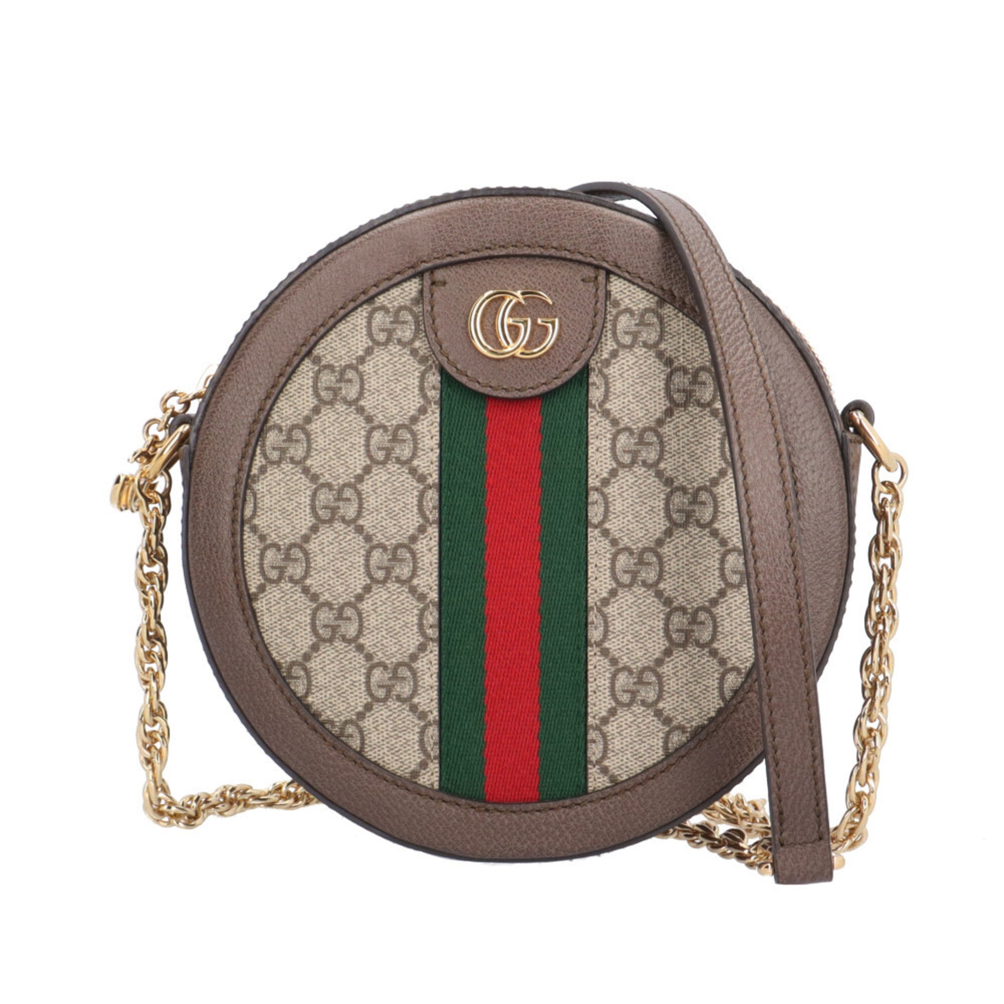 Gucci Beige Brown Gg Supreme Leather Shoulder Bag (Pre-Owned)