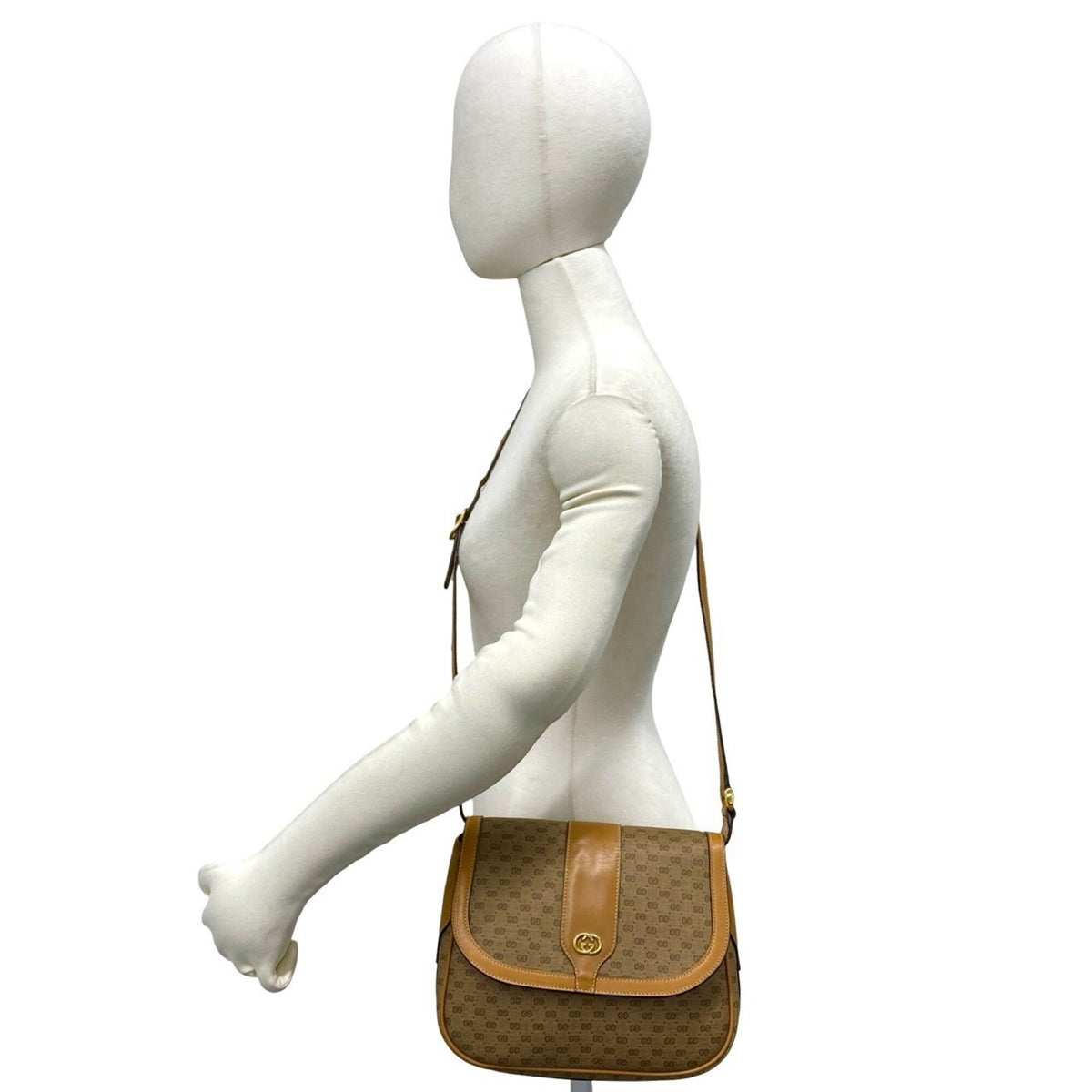 Gucci Brown Leather Pvc Pochette Shoulder Bag (Pre-Owned)