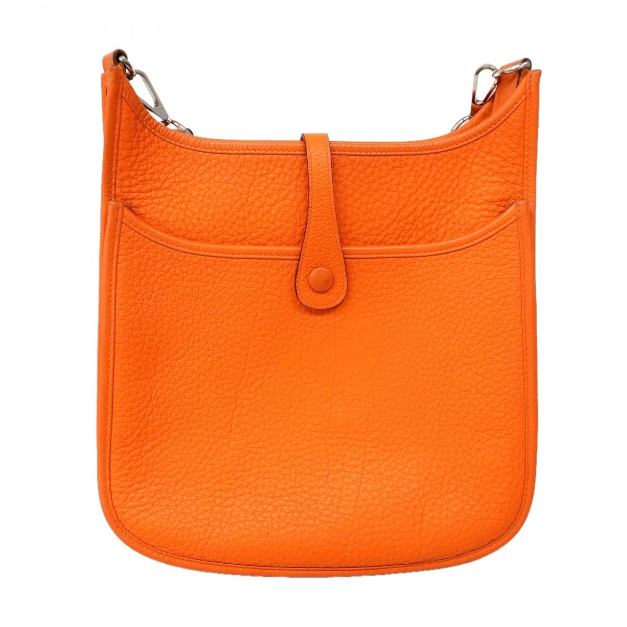 Hermes Orange Taurillon Clemence Leather Shoulder Bag (Pre-Owned)
