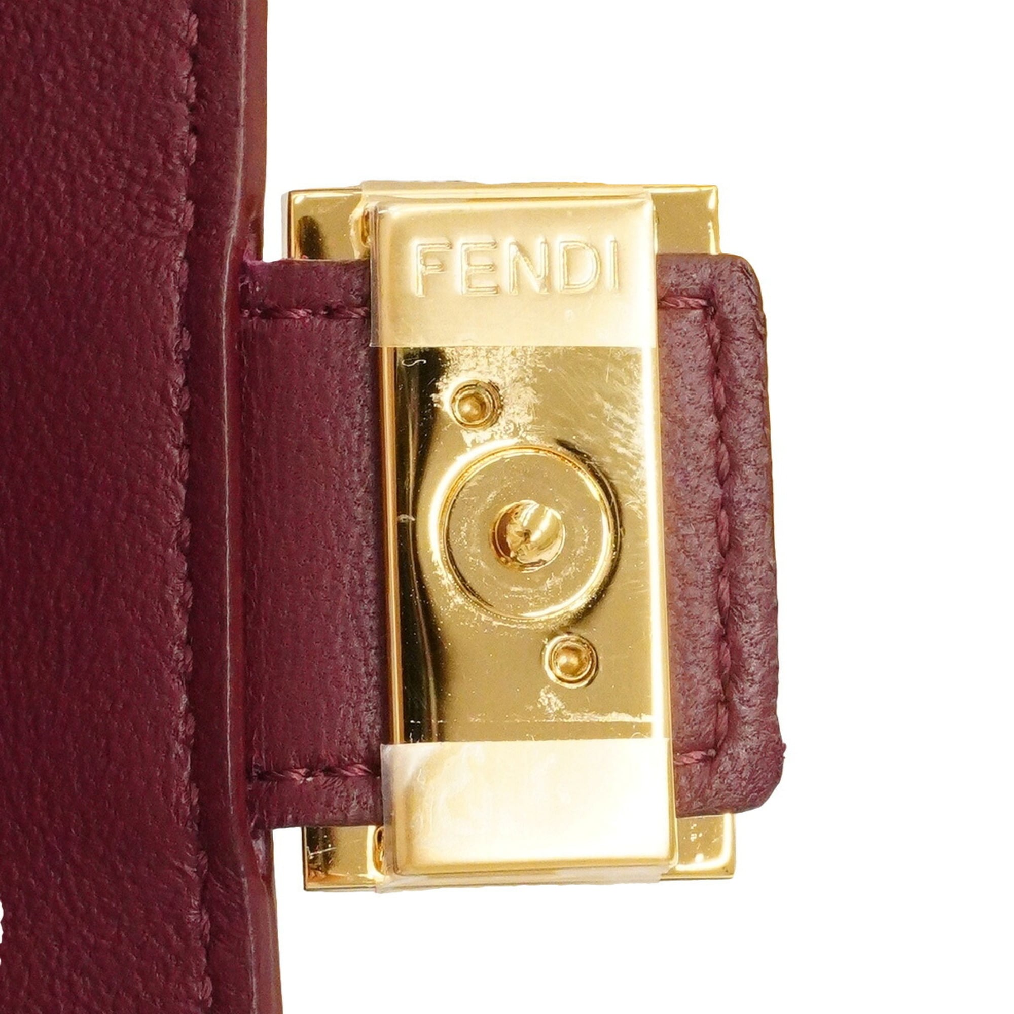 Fendi Bordeaux Leather Shoulder Bag (Pre-Owned)
