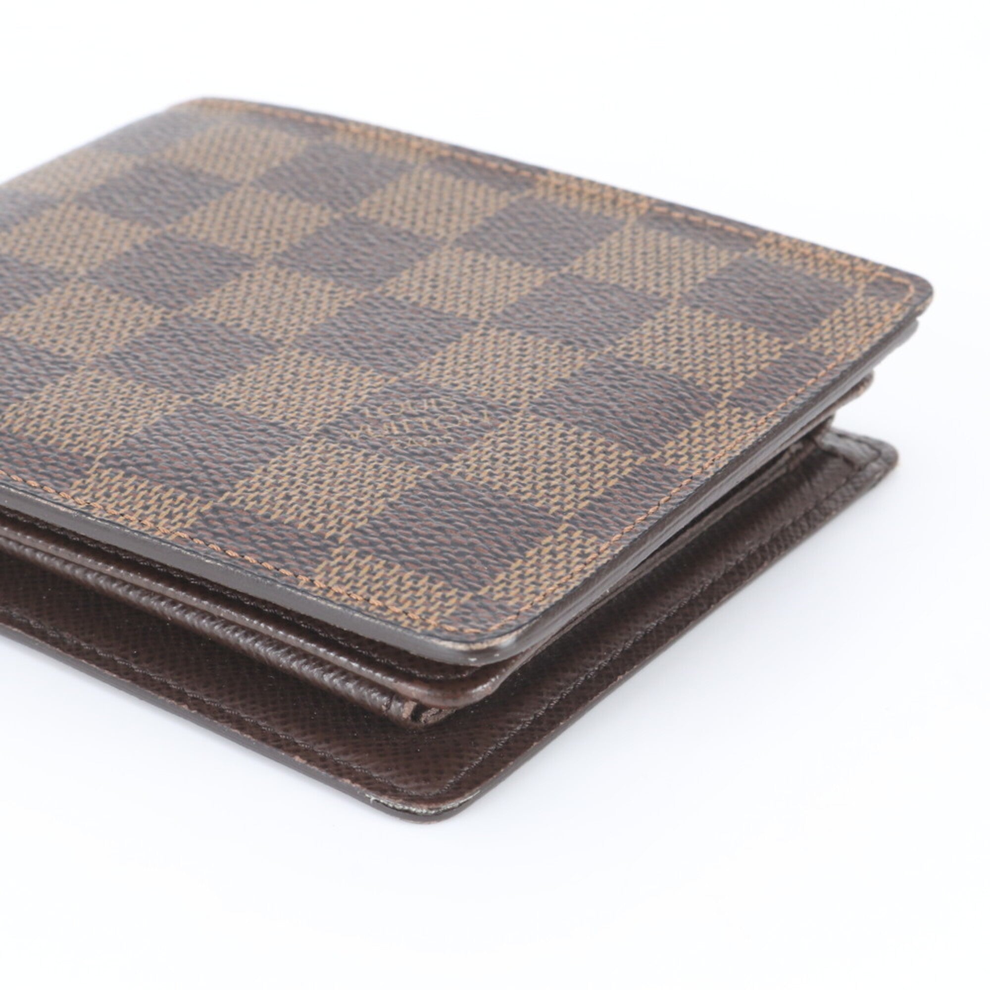 Louis Vuitton Ebene Leather Coated Canvas Wallet (Bi-Fold) (Pre-Owned)