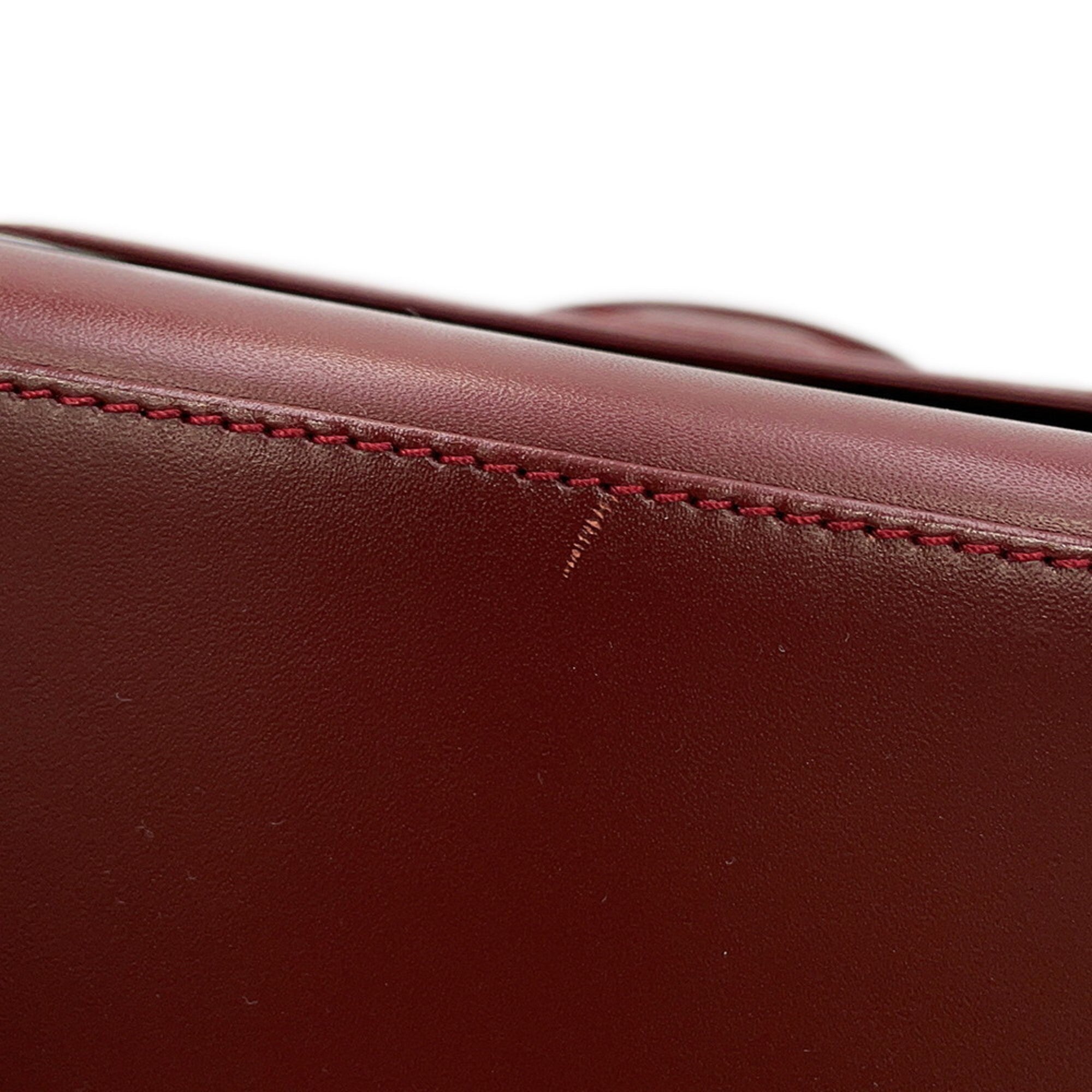 Cartier Bordeaux Leather Handbag (Pre-Owned)