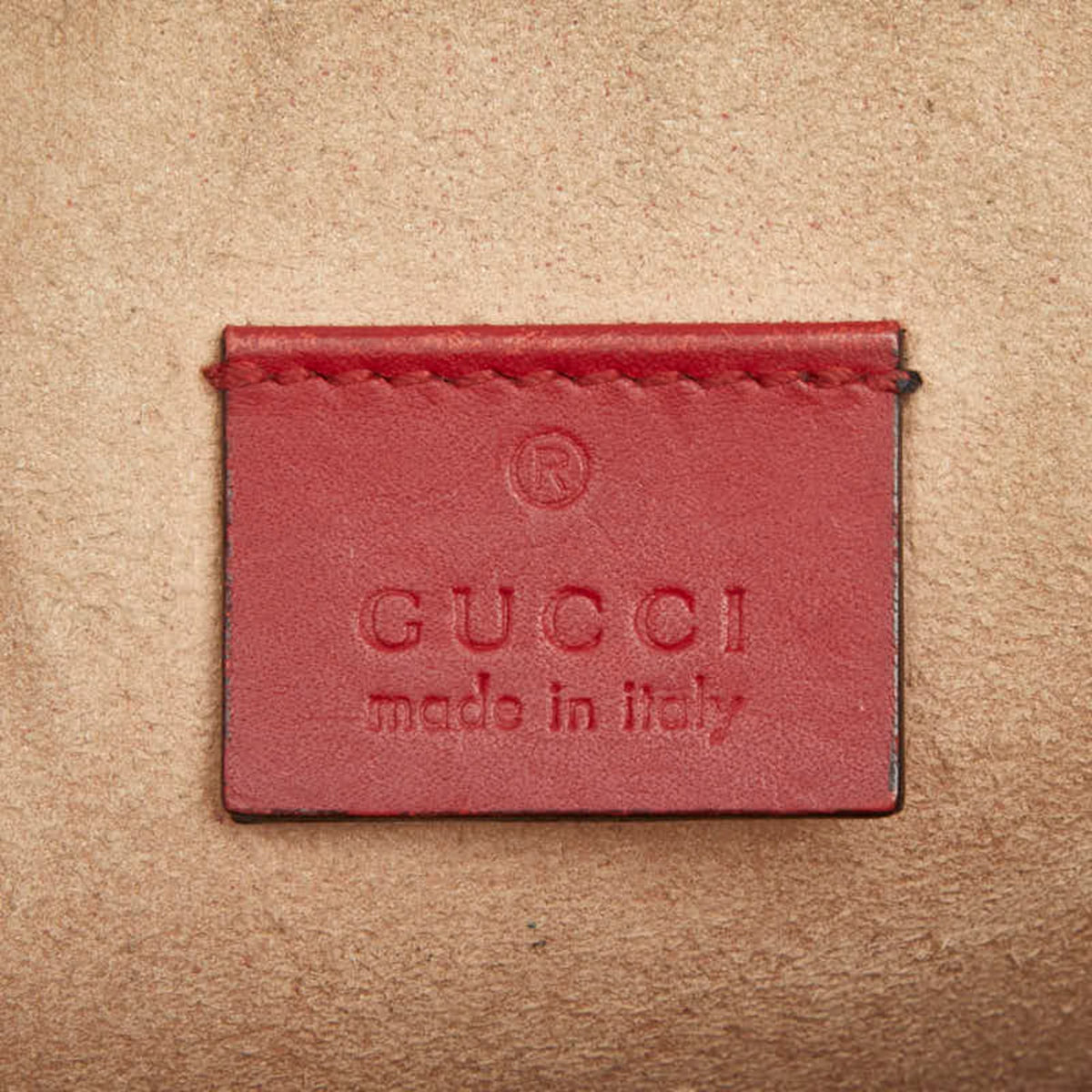 Gucci Black Red Color Leather Clutch Bag Pouch (Pre-Owned)