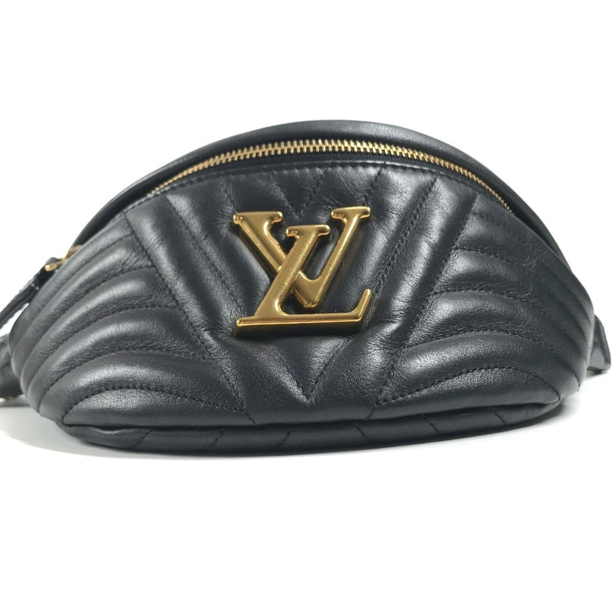 Louis Vuitton Black Leather Fanny Pack Sling Bag (Pre-Owned)