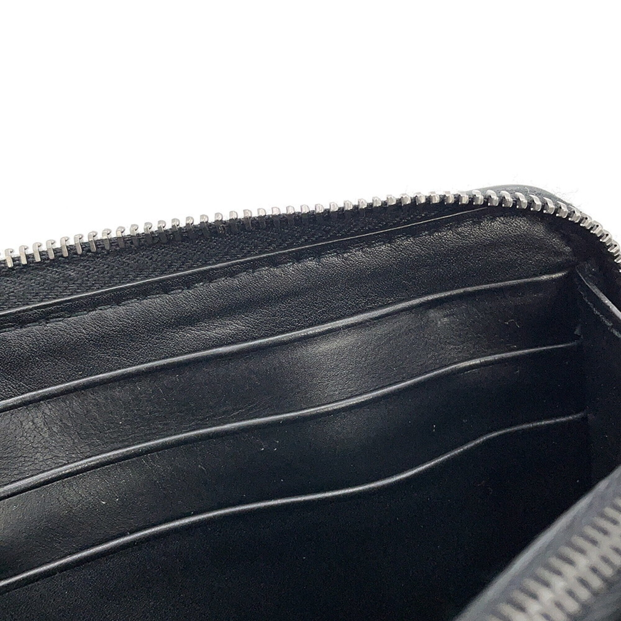 Bottega Veneta Intrecciato Gray Red Color Leather Long Wallet (Bi-Fold) (Pre-Owned)