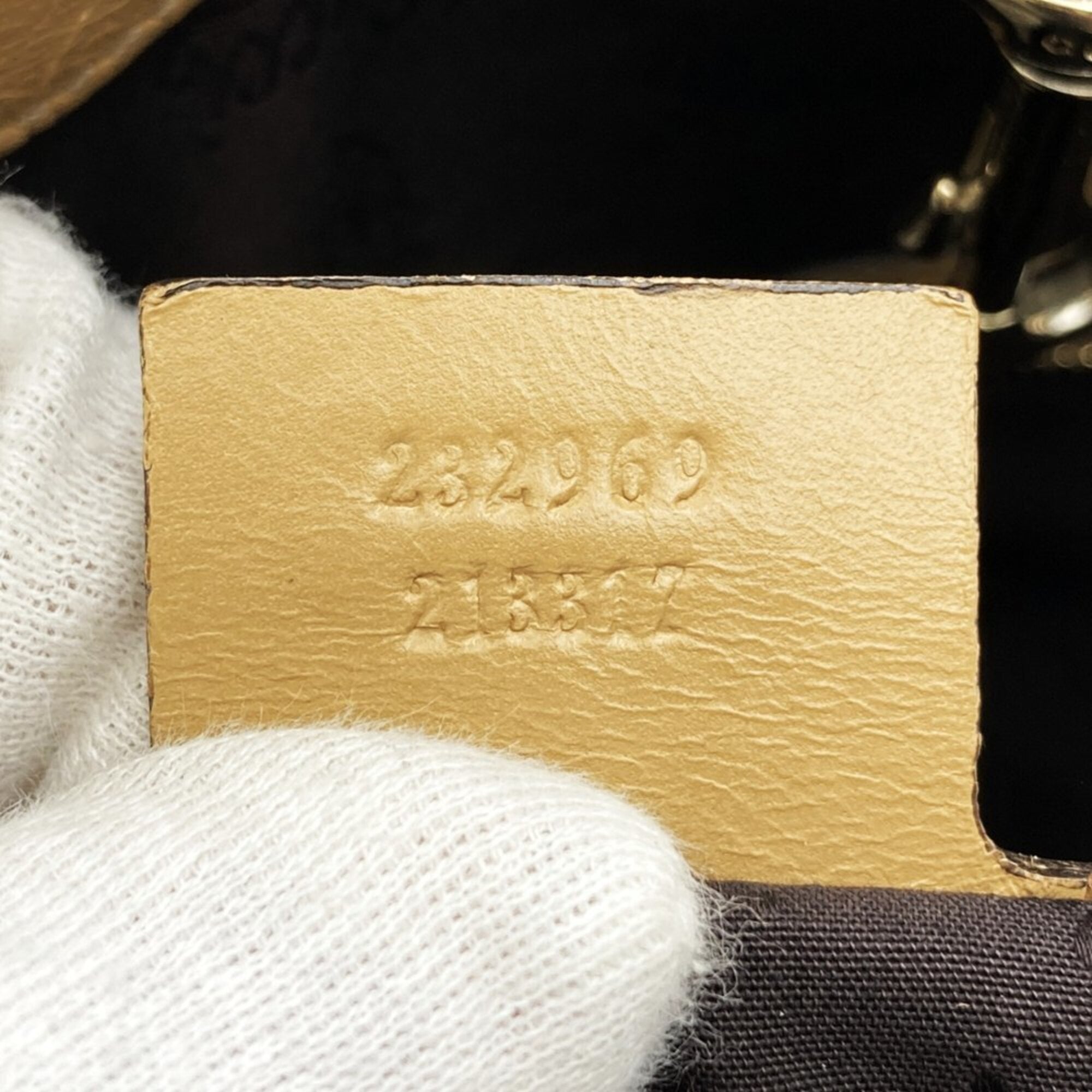 Gucci Brown Gg Canvas Leather Tote Bag (Pre-Owned)