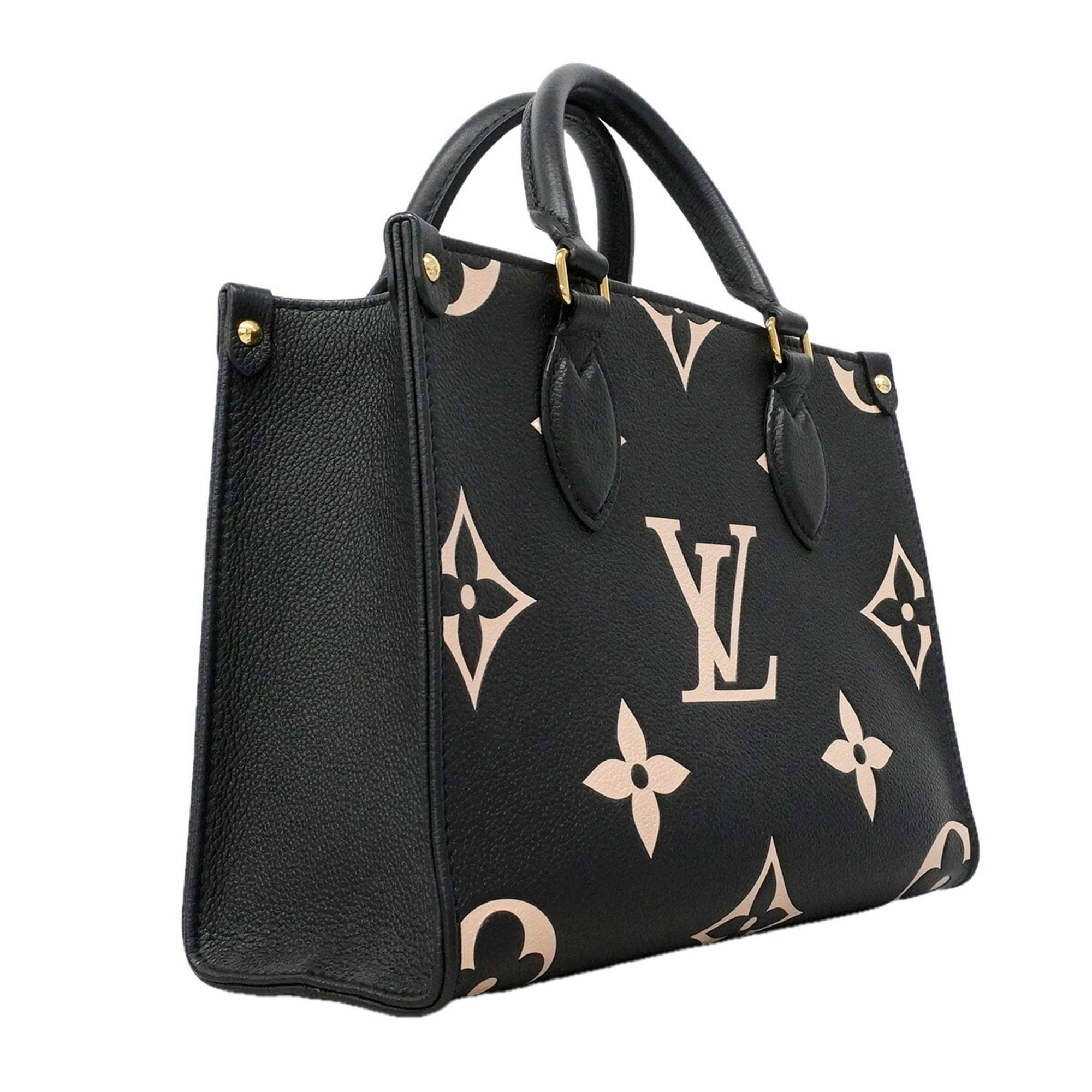 Louis Vuitton Beige Black Handbag (Pre-Owned)