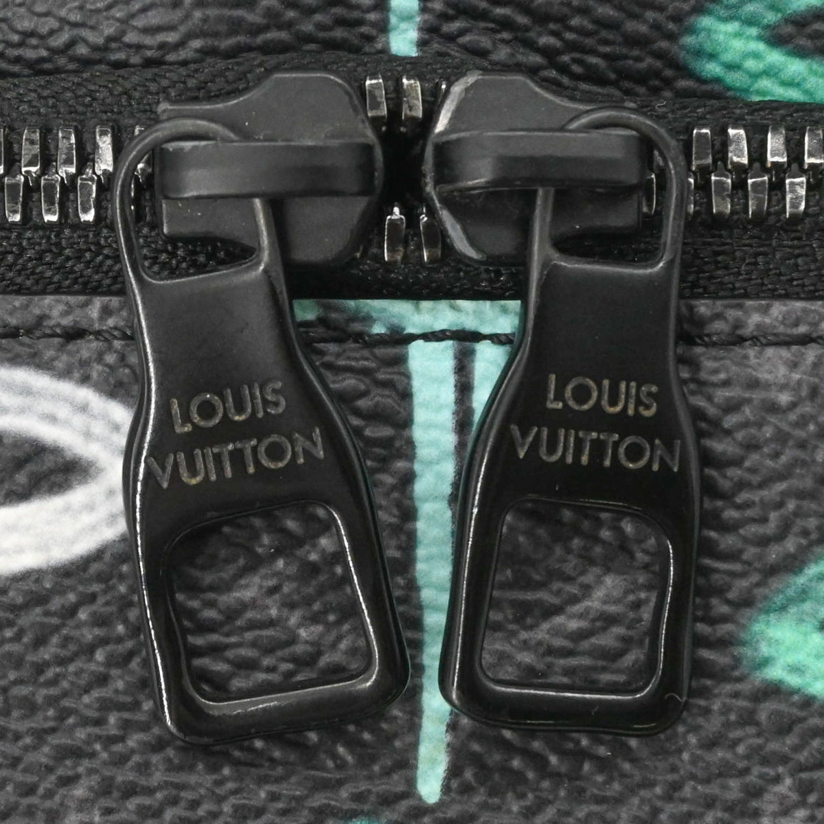 Louis Vuitton Black Green Monogram Canvas Leather Sling Bag (Pre-Owned)