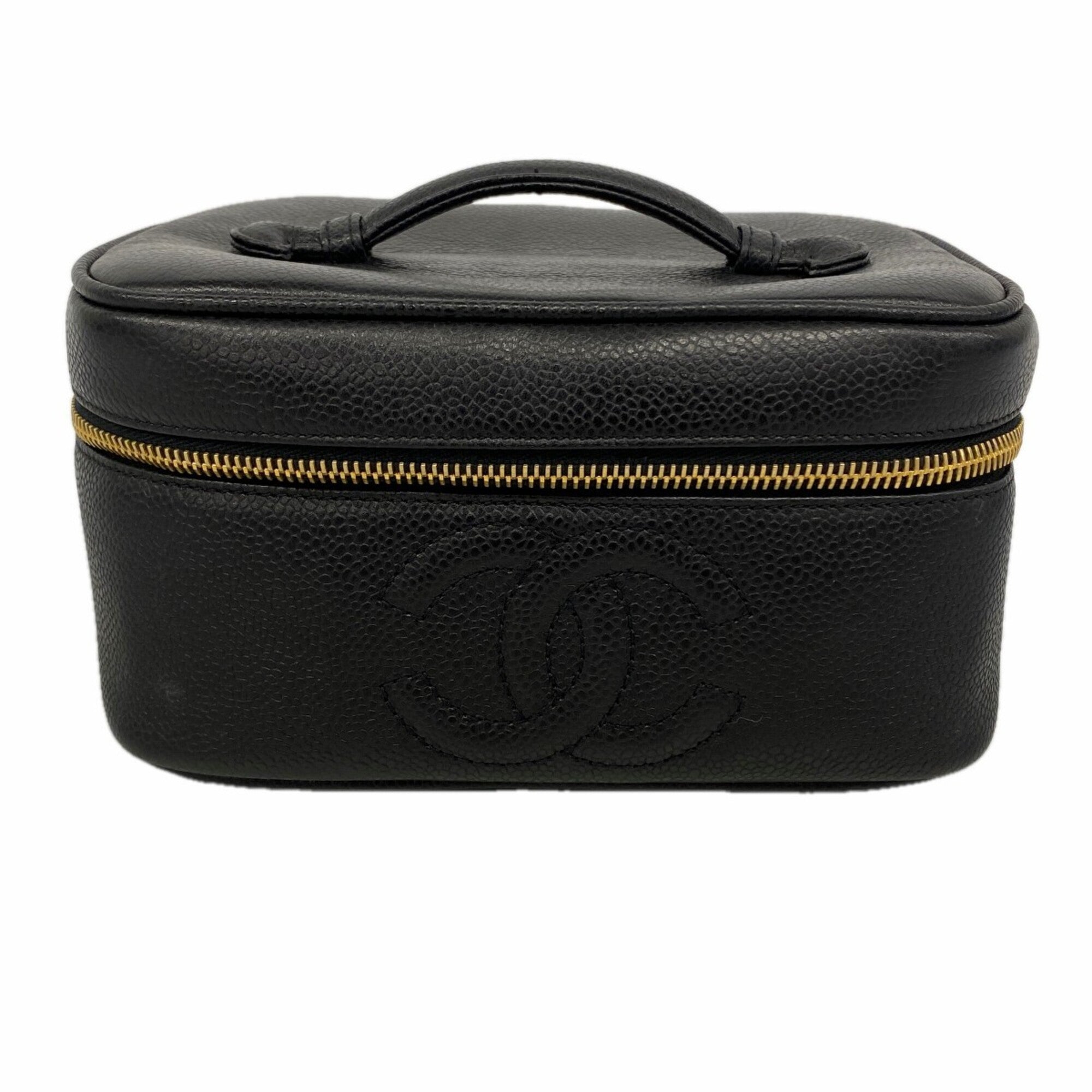 Chanel Black Grained Calfskin Vanity Bag (Pre-Owned)