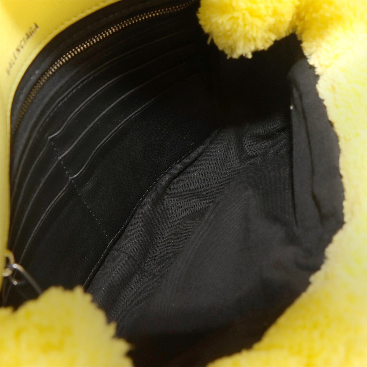 Balenciaga Yellow Pile Fabric Leather Handbag Shoulder Bag (Pre-Owned)