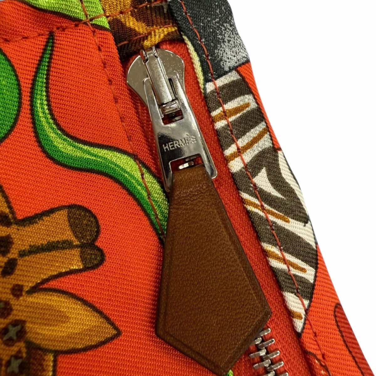 Hermes Fauve Orange Poppy Silk Shoulder Bag (Pre-Owned)