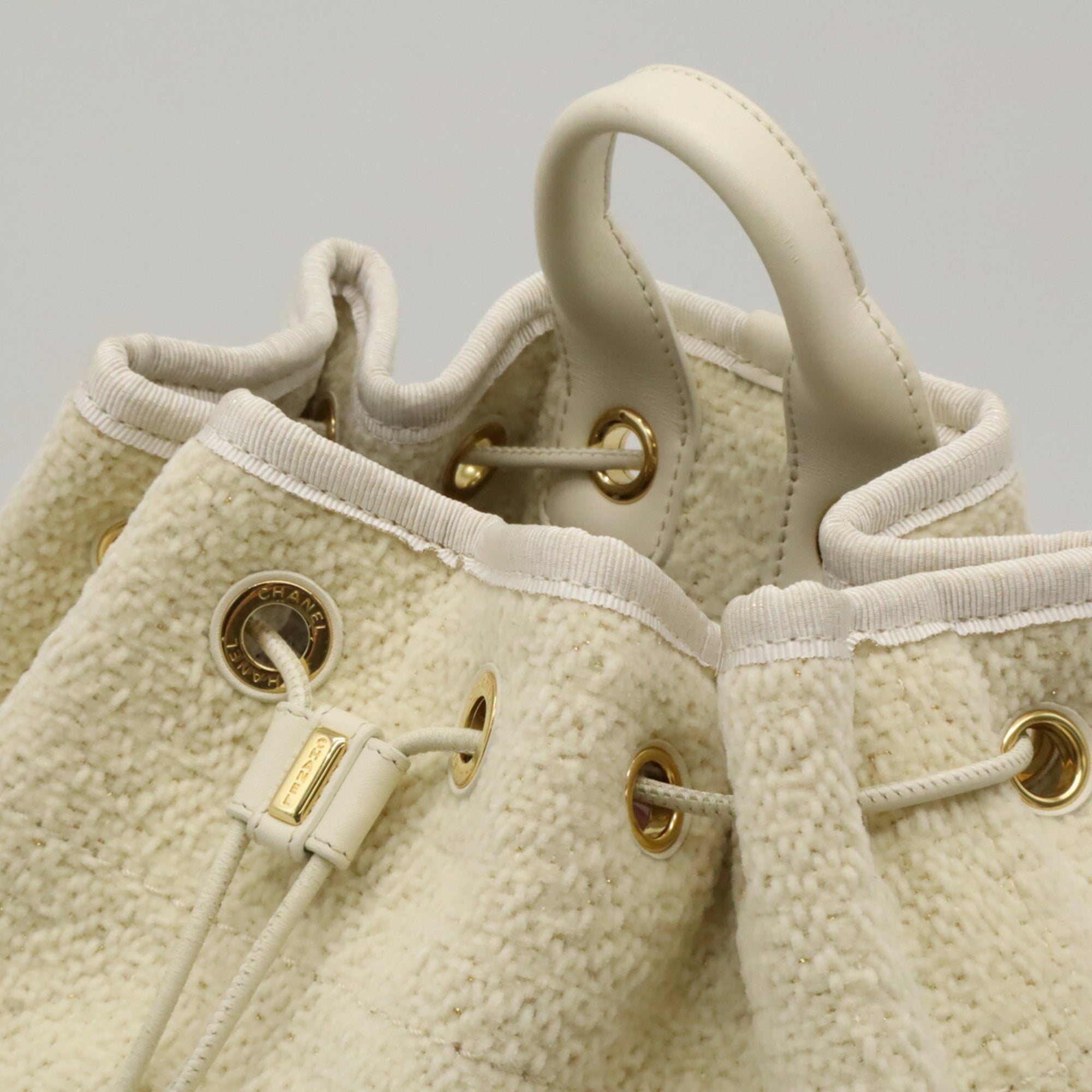 Chanel Ivory Light Beige Leather Backpack Shoulder Bag (Pre-Owned)
