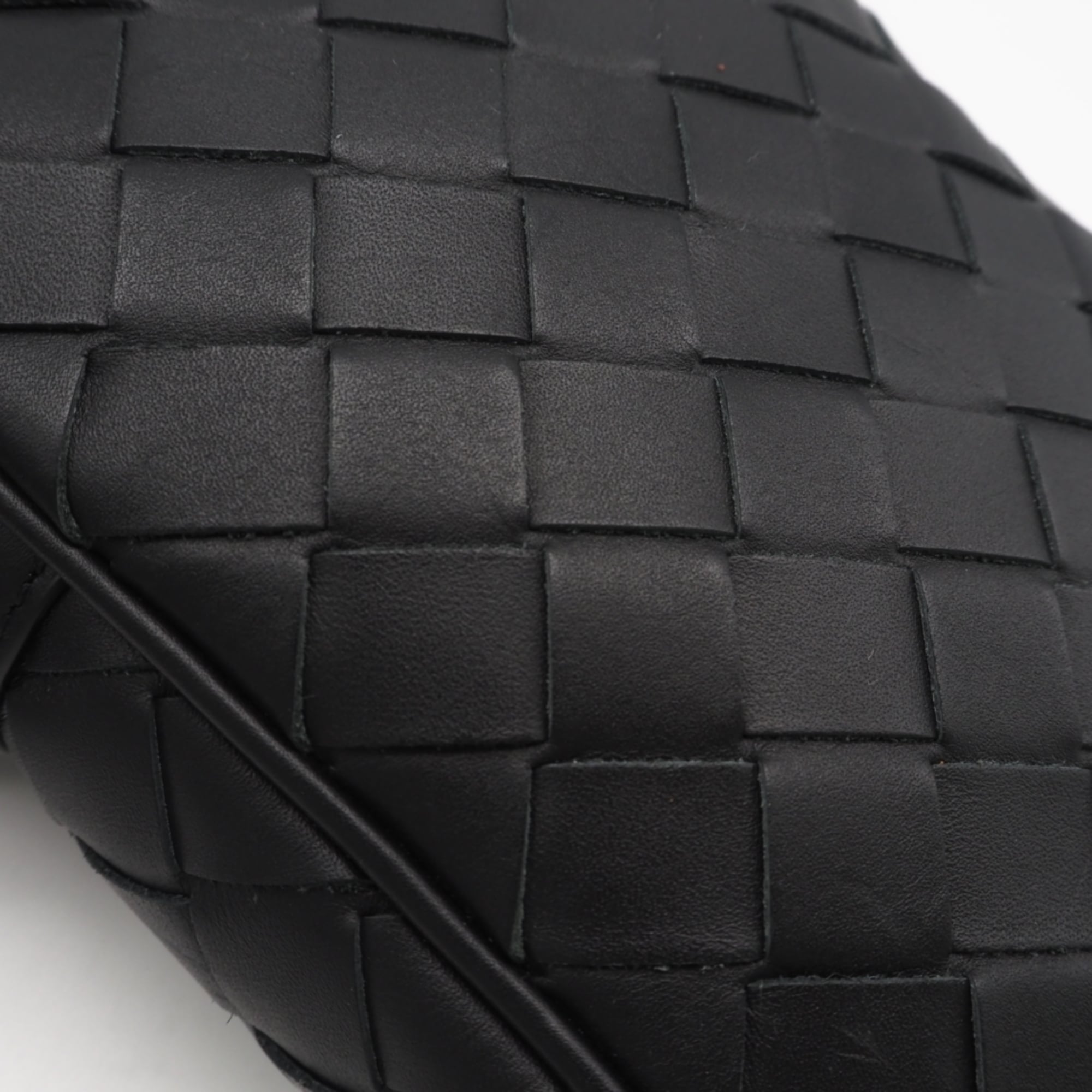 Bottega Veneta Intrecciato Black Leather Shoulder Bag Sling Bag (Pre-Owned)