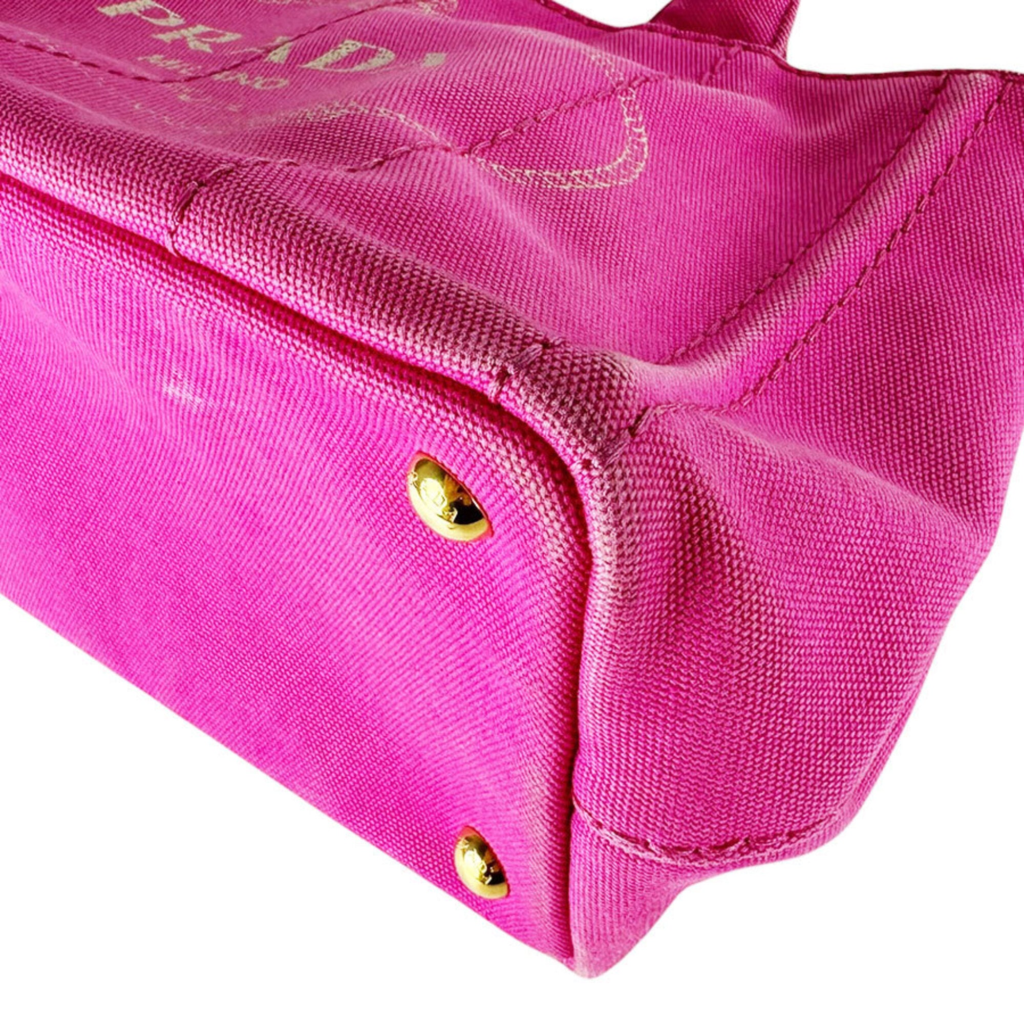 Prada Pink Canvas Handbag Shoulder Bag (Pre-Owned)