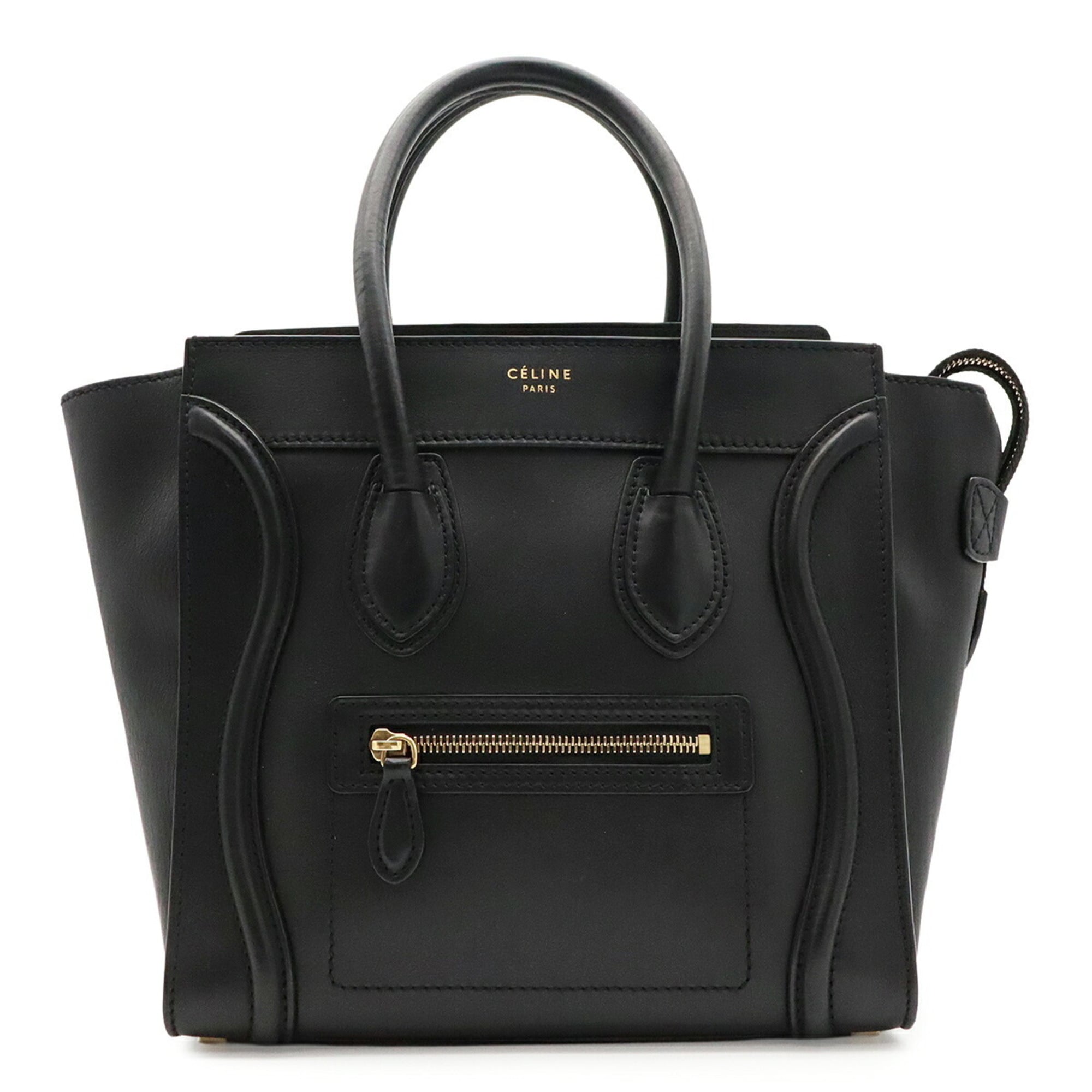 Celine Luggage Black Leather Handbag Tote Bag (Pre-Owned)
